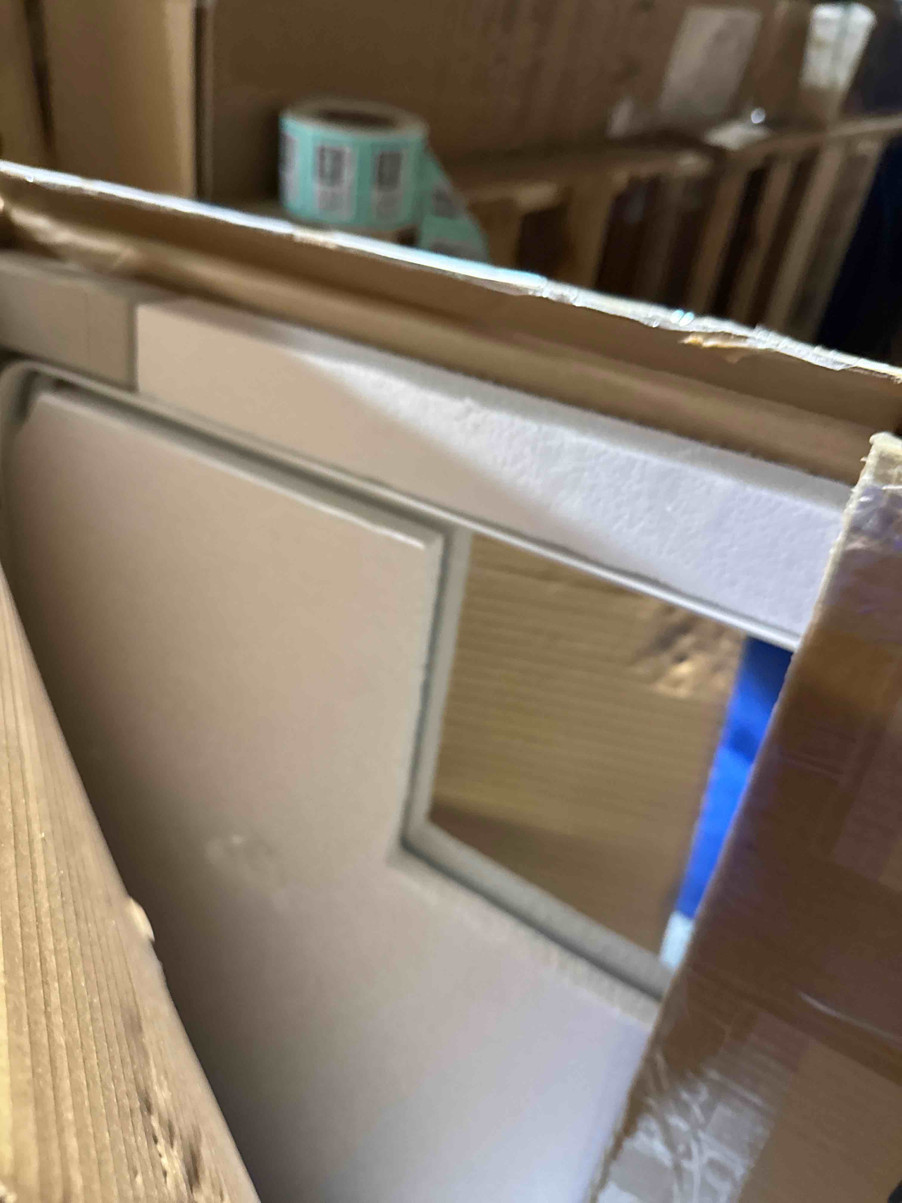 Condition photo showing New/Like New for metal white frame mirror ( 40" x 30")