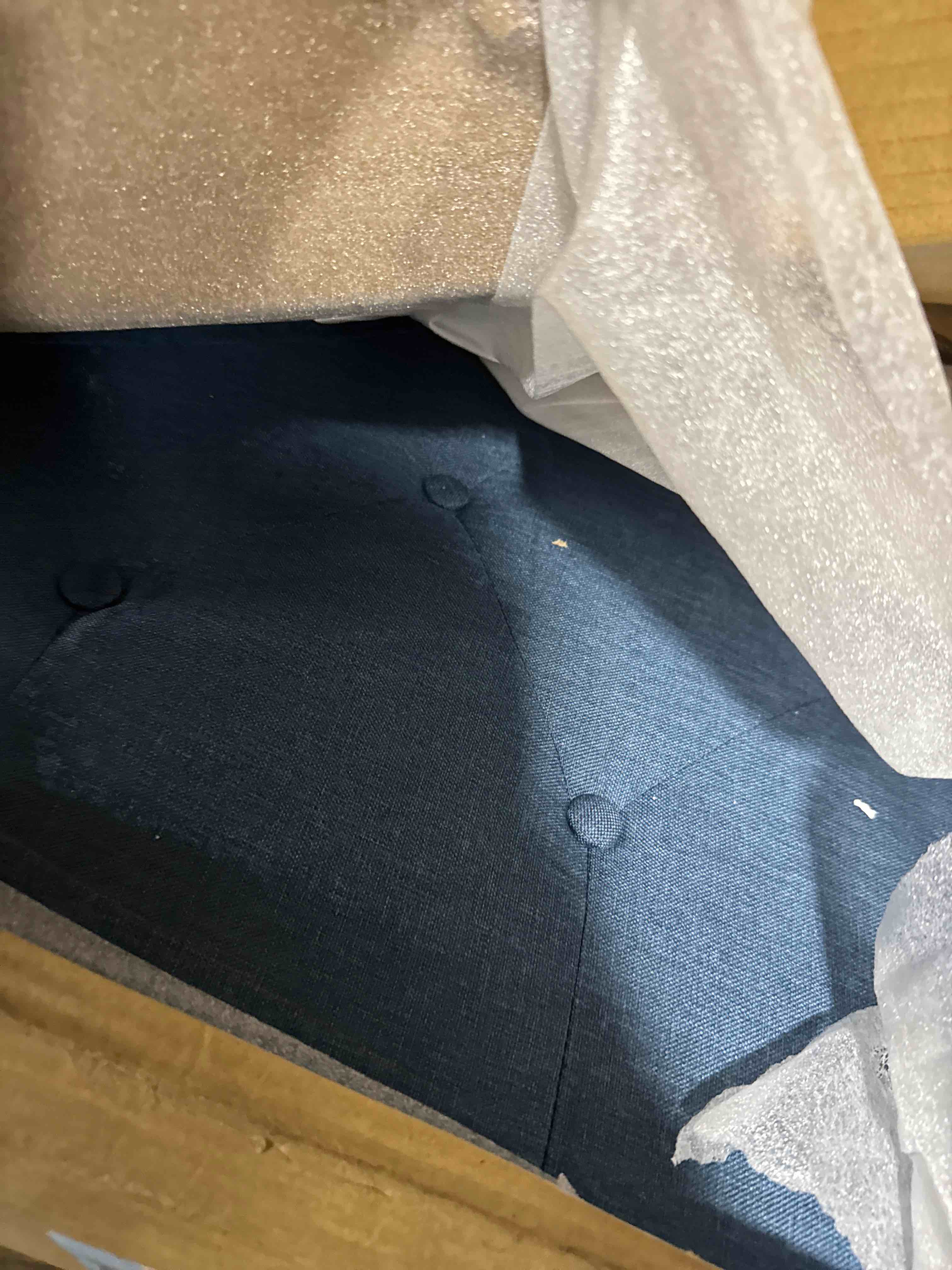 Condition photo showing Good Condition for home design king homer panel bed denim blue