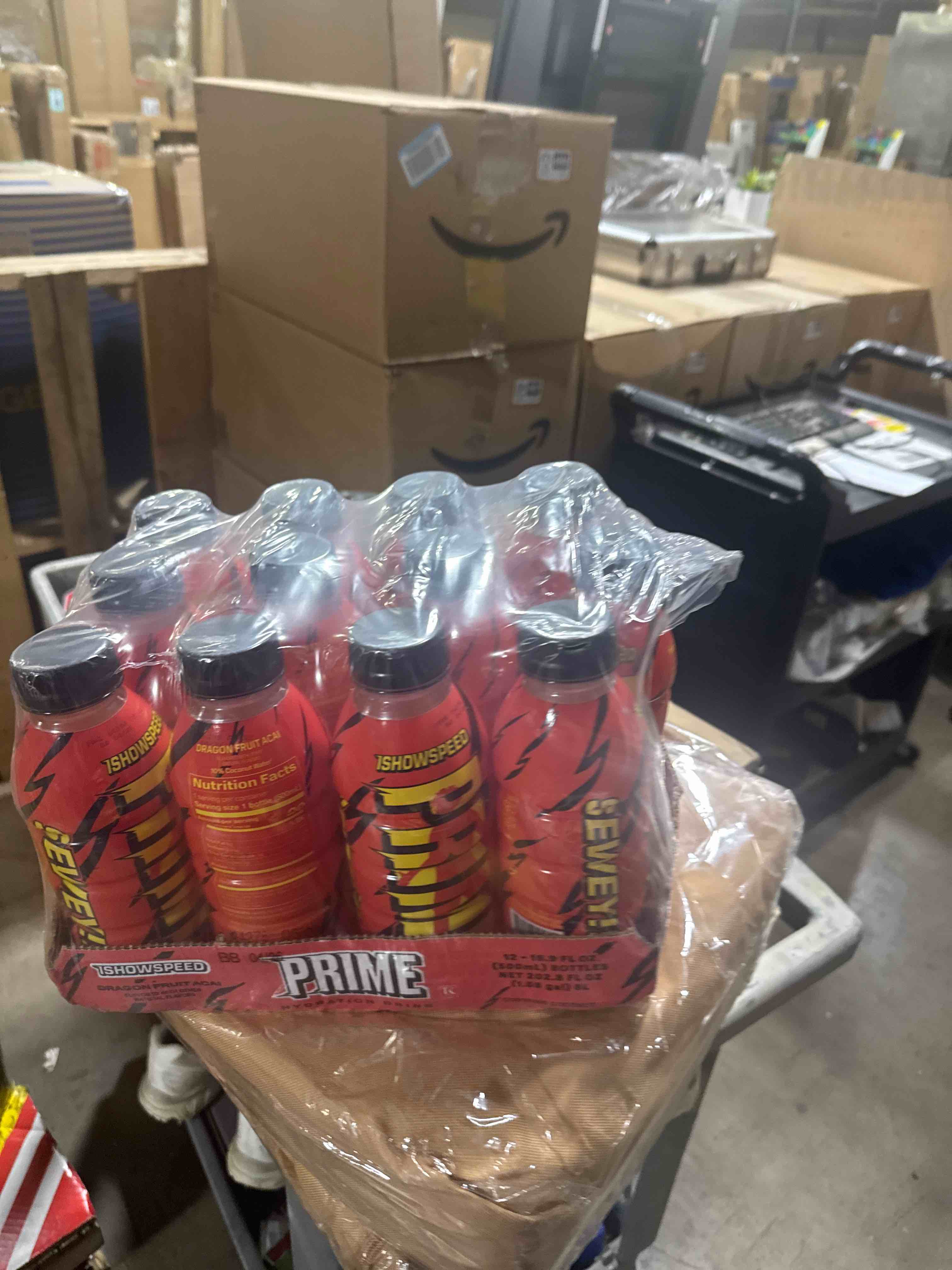 Condition photo showing New/Like New for limited edition ishowspeed dragon fruit acai prime hydration case!!! (12 bottles - 16.9 fl oz each - usa bottle)