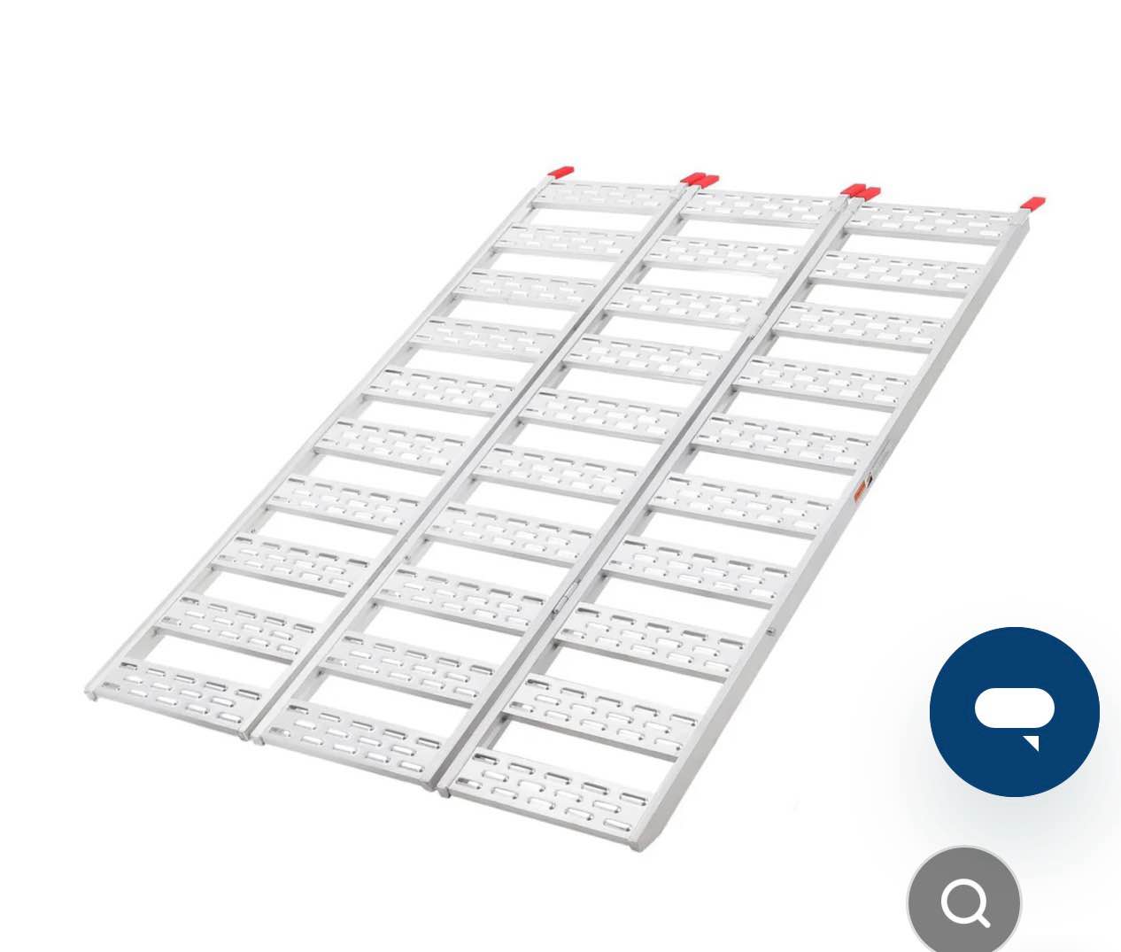 Garvee 50x76 Inch Aluminum Tri-Fold Ramp with Treads, 1500Lbs ATV Ramp with Load Straps, Folding Ramp for Motorcycles, Truck Bed, ATVS, UTVS, Trailer, Tractor,Lawnmowers, Snow Blowers