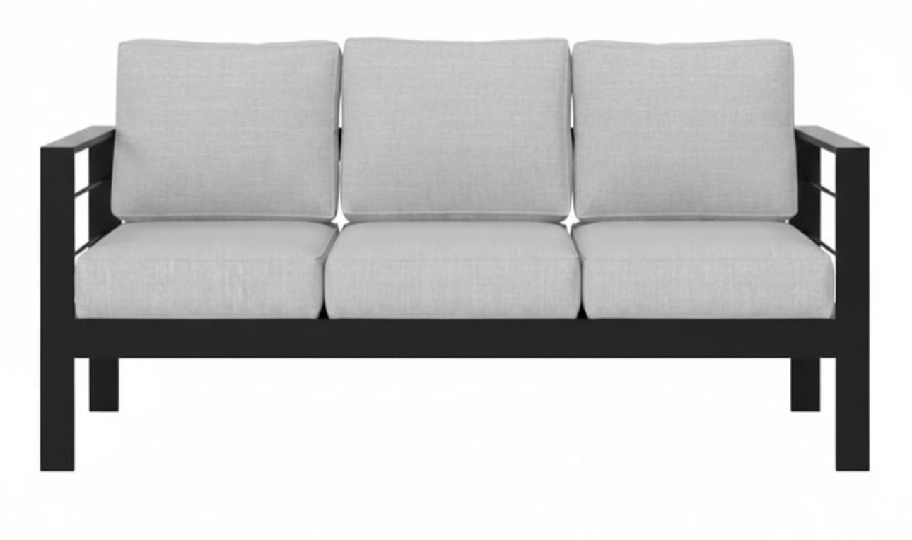 73" All-Weather Aluminum Patio Sofa, 3 Seat Outdoor Couch with Thick Cushions Similar to one in stock ( INCOMPLETE 1 BOX ONLY