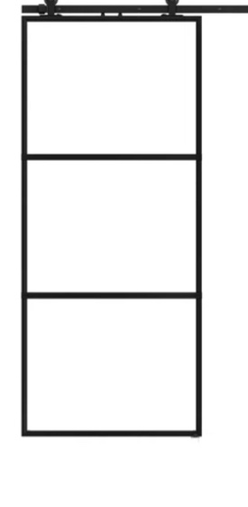 Metal and Glass Sliding Door with Installation hardware Kit 