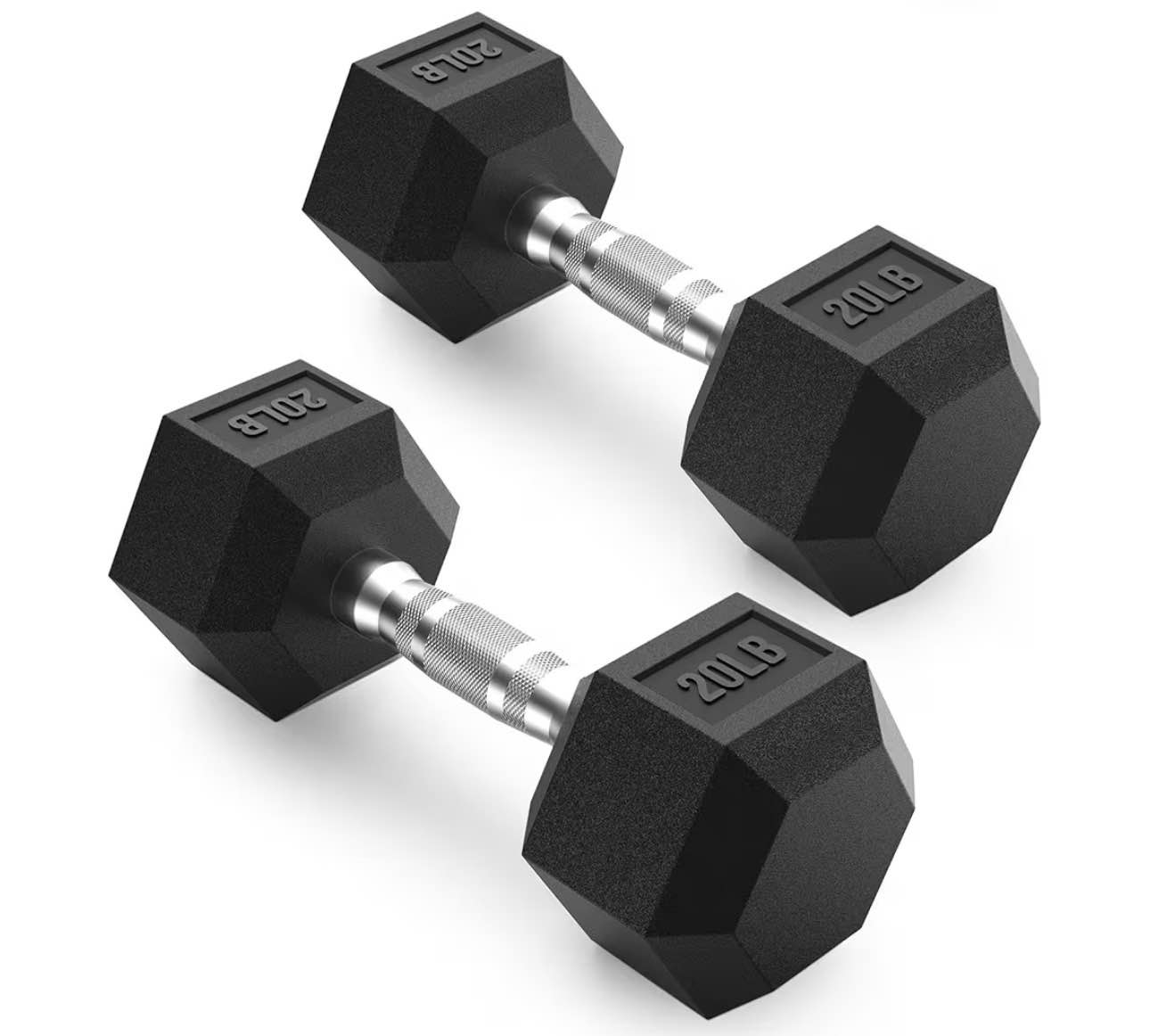 PAPABABE HEX Dumbbell Set 2.5-125lb, Rubber Encased Home Gym Dumbbells, Exercise & Fitness Weights Dumbbells for Women & Men, Hand Weight for Strength Training