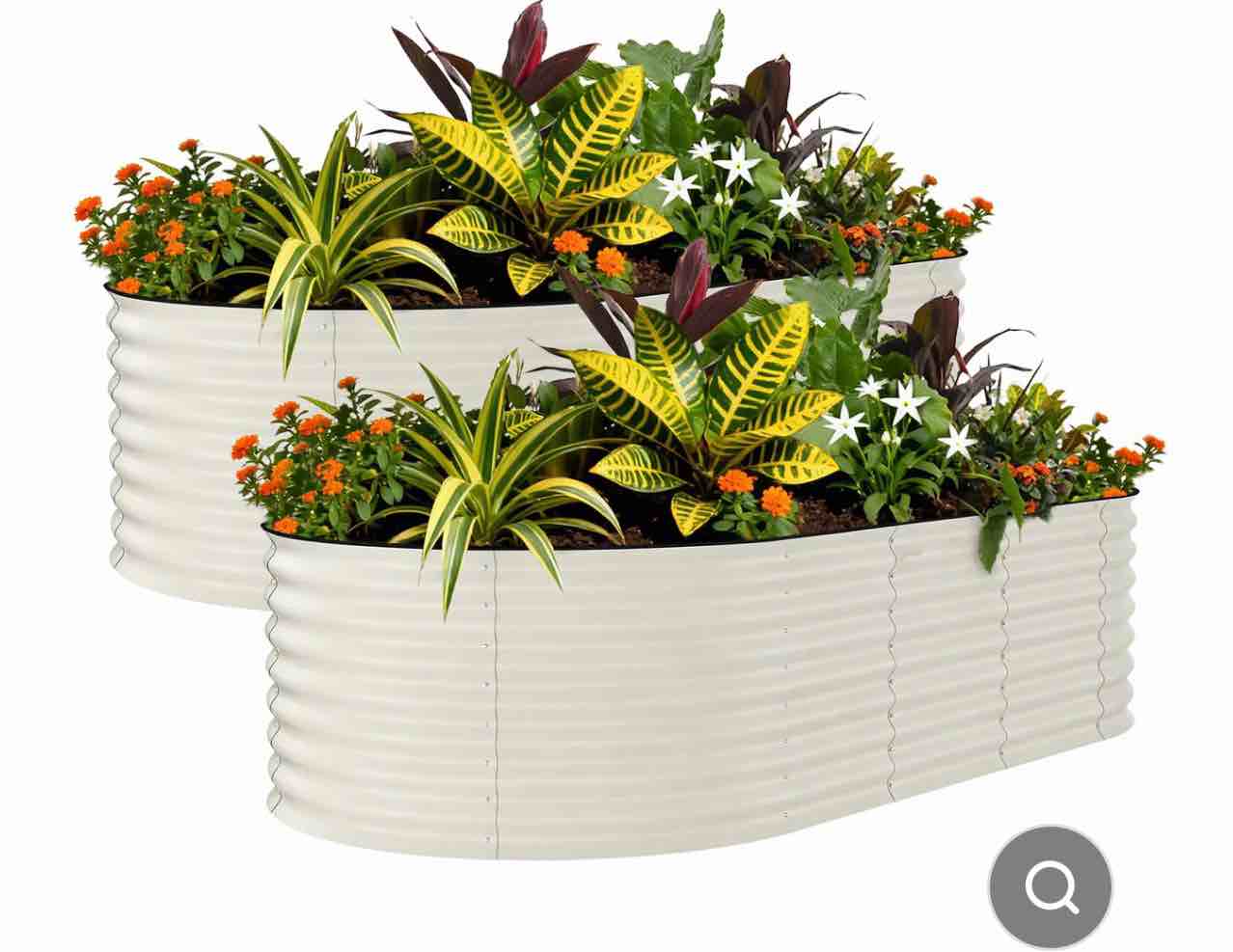 Garvee 2 Pack 8' X 4' X 2' Galvanized Raised Garden Beds, Large Metal Planter Boxes for Vegetables & Flowers, Rust-Resistant Outdoor Garden Bed, Easy Assembly, Beige