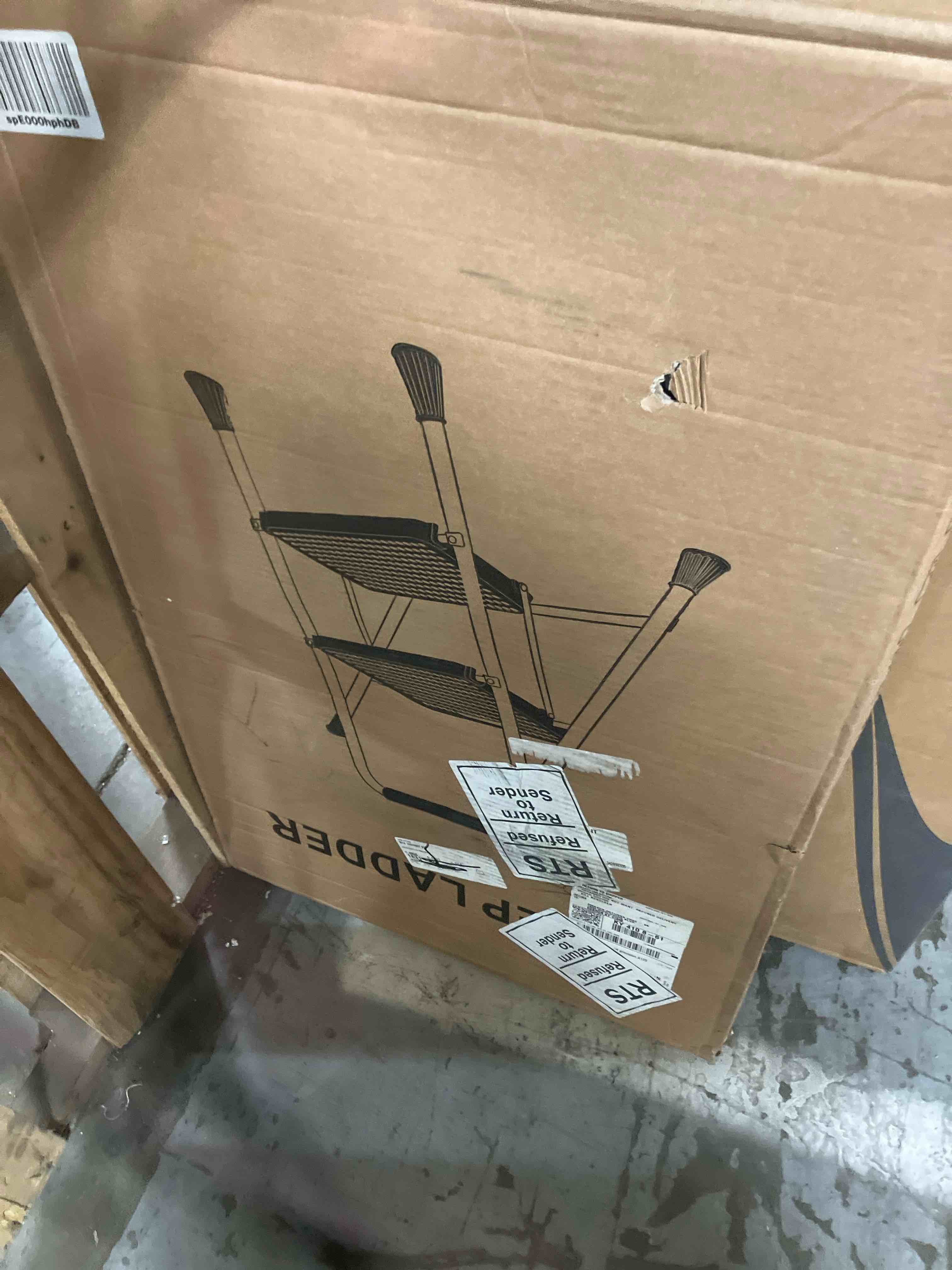 Condition photo showing New/Like New for 2 Step Ladder, Portable Steel Folding Step Stool with Wide Anti-Slip Pedal & Convenient Handgrip, 500lbs Sturdy Steel Ladder, Black