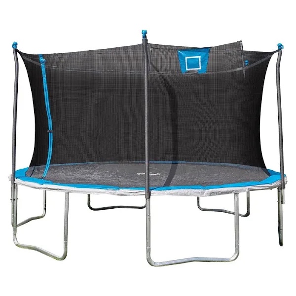 Sportspower Bounce Pro 14' Round Trampoline with Skyslam Basketball Station and Safety-Enclosure