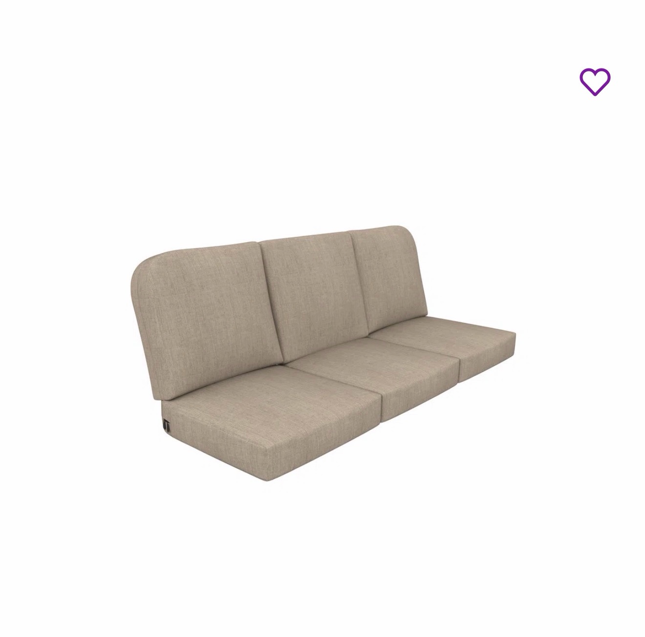 Sunbrella Outdoor Sofa Seat/Back Cushion Set, UV & Fade Resistant Patio Sofa Cushions, High-Density 5" Thick Foam 3 Seat & 3 Back Cushions for Outdoor Furniture