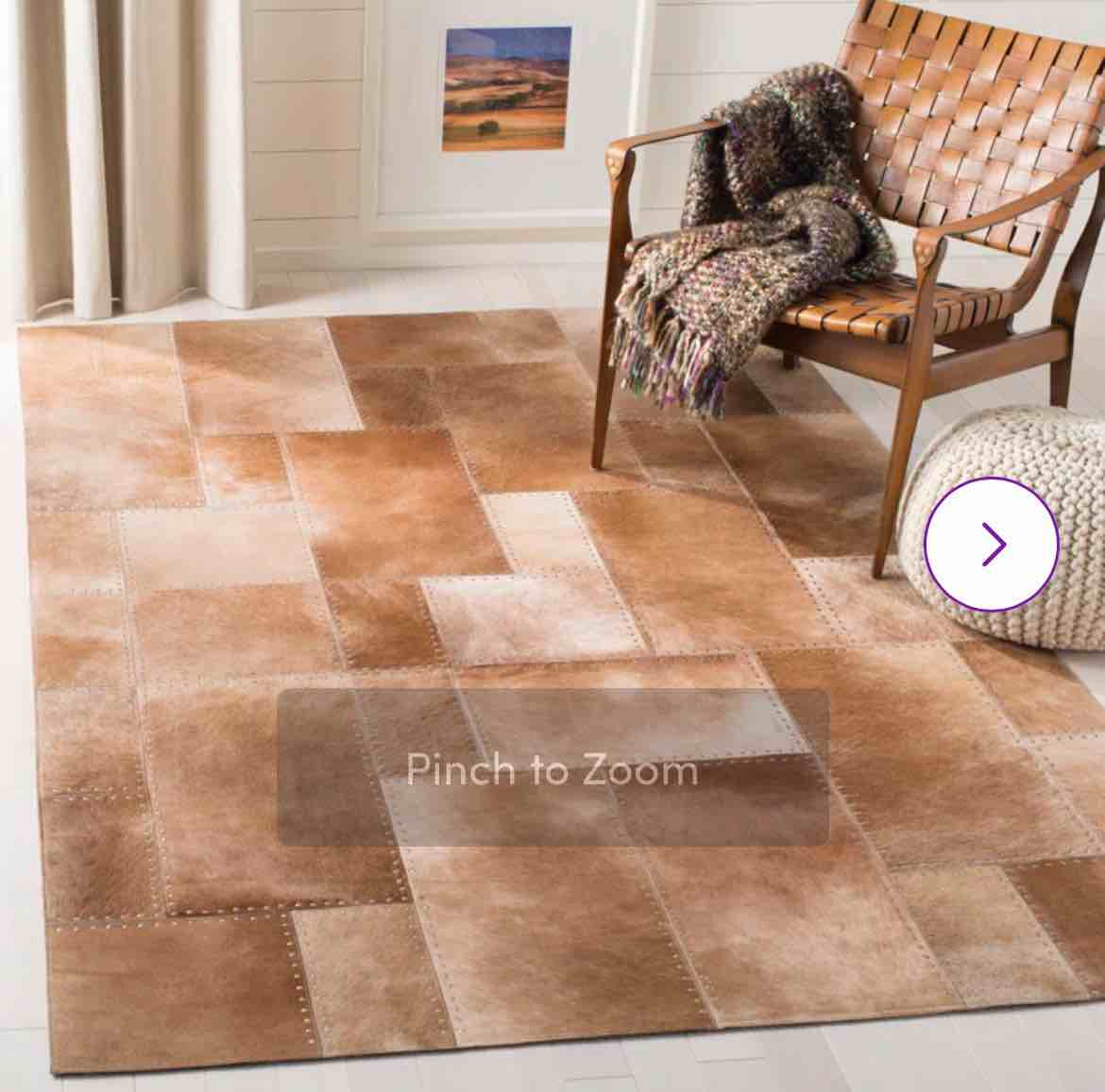 Studio Leather Hand Woven Leather With Felt Geometric Rug