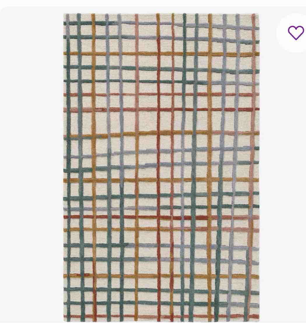 Polychrome Rug: Modernist Hand Tufted Rug in Multi