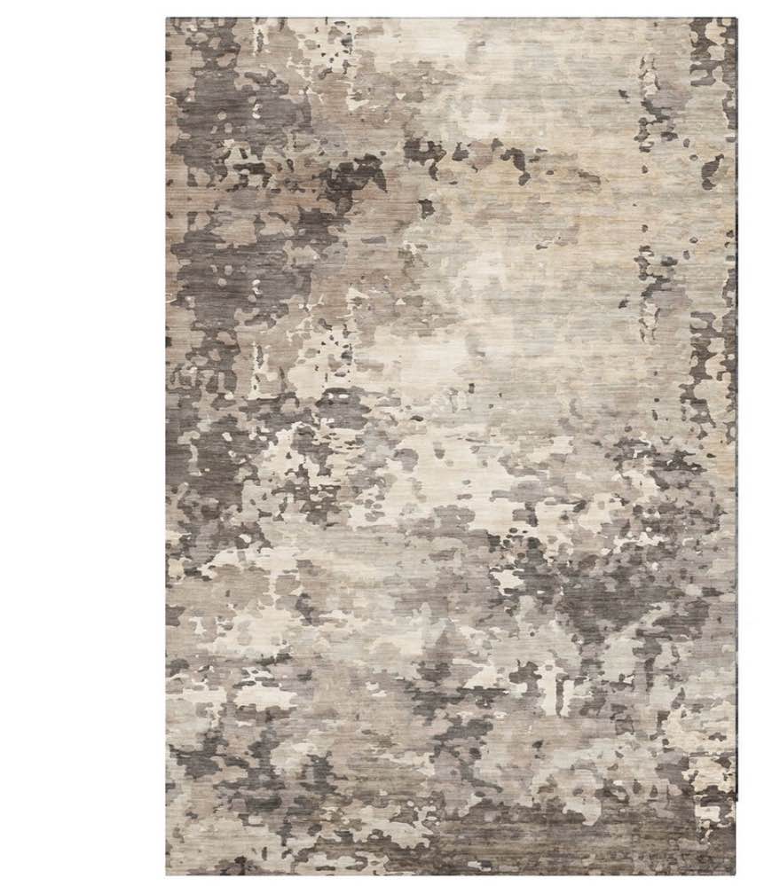 Crystal Print Kaori Modern Abstract Beige Area Rug, 8x10