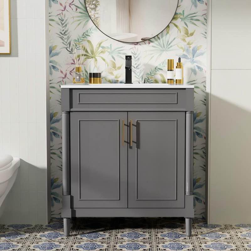 everarda 30" freestanding bathroom vanity set with sink top, faucet, hand painted (only sink)