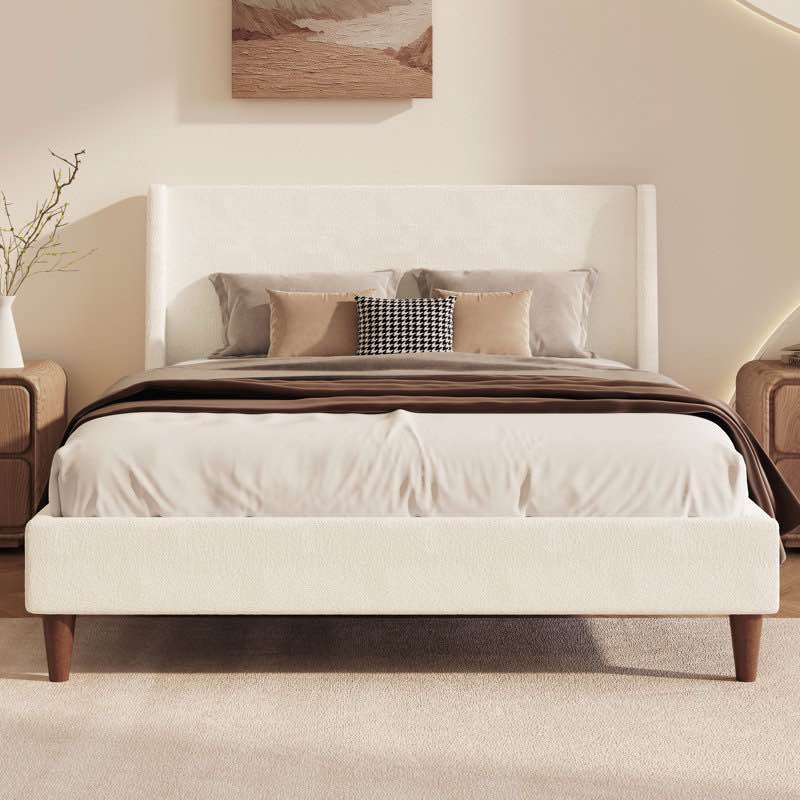 Upholstered Platform Bed With Wingback Headboard (Headboard Only)