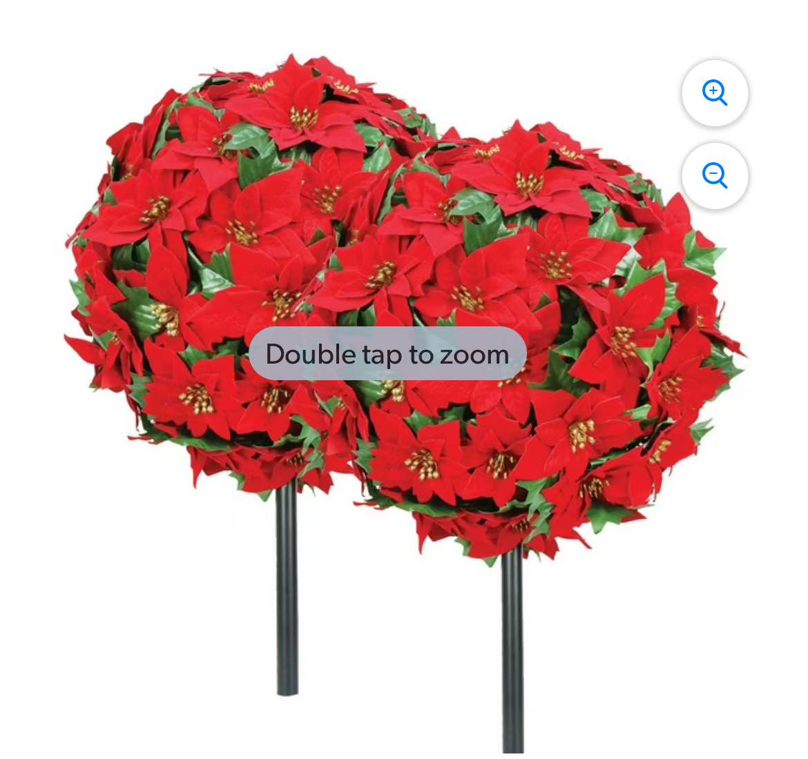 Artificial 15" Round Poinsettia Balls, 2 Pack