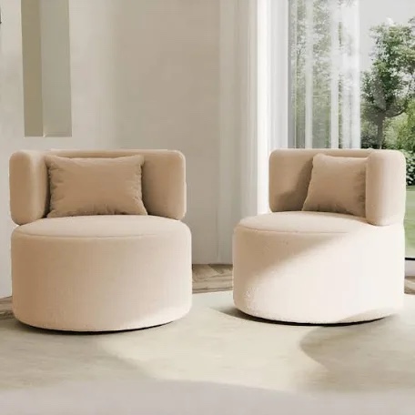 Caidee Upholstered Swivel Accent Chair (set of 2)