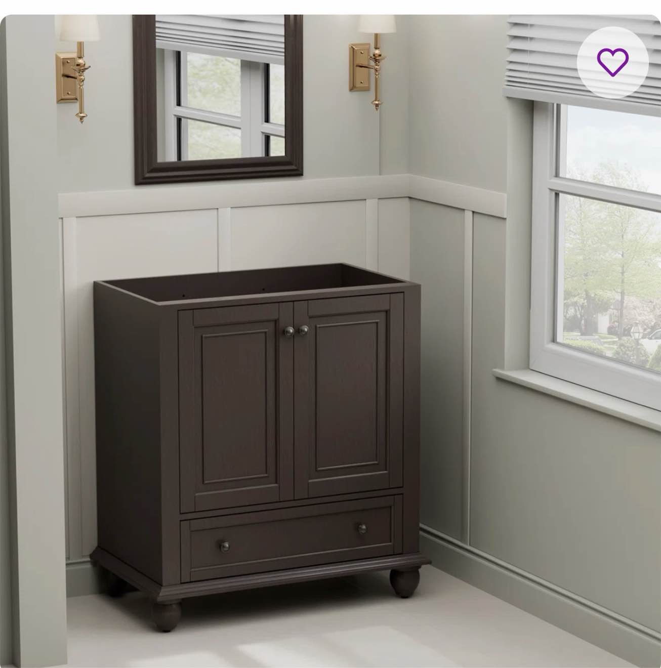 30" Single Sink Bathroom Vanity Base Only, Painted Surface, Soft-Close Doors