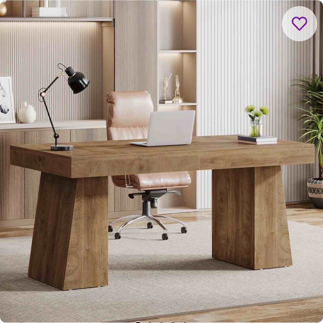 wolbach 55 inches executive desk with double trapezoid base