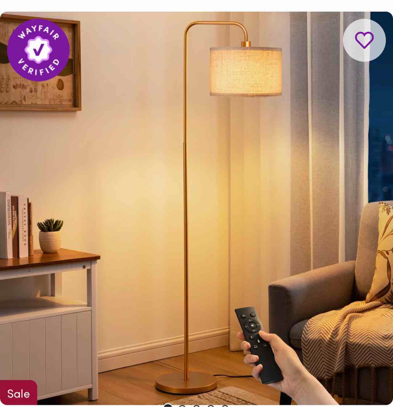 Ellingsworth 63'' Arched/Arc Floor Lamp with Dimmable Bulb and Remote Control