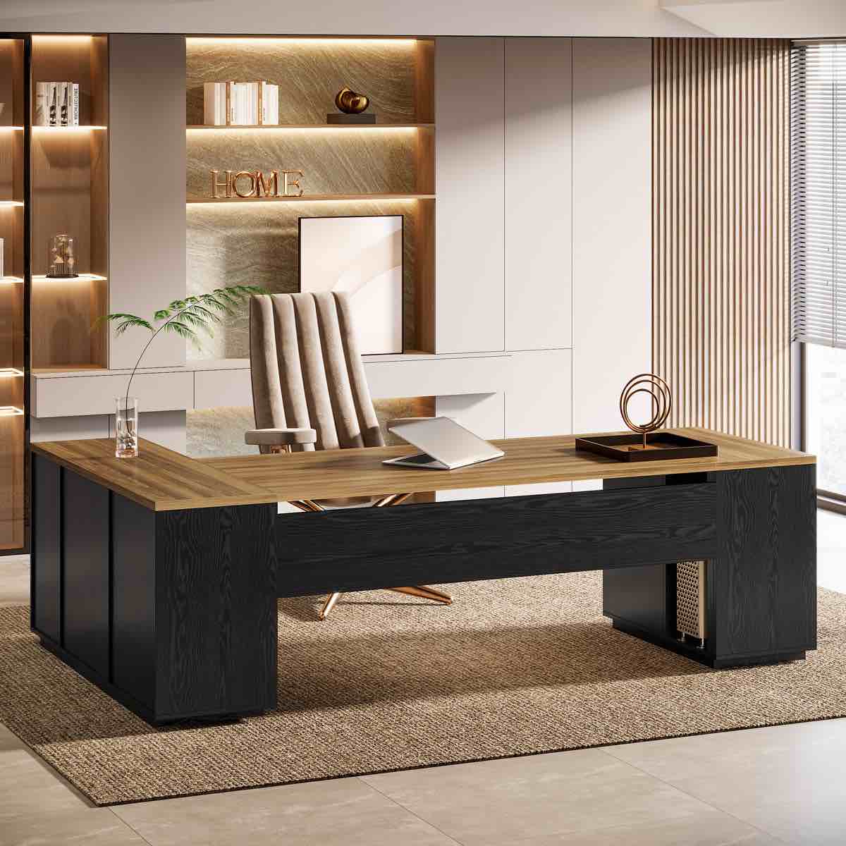 85.8" l-shaped executive desk(incomplete)