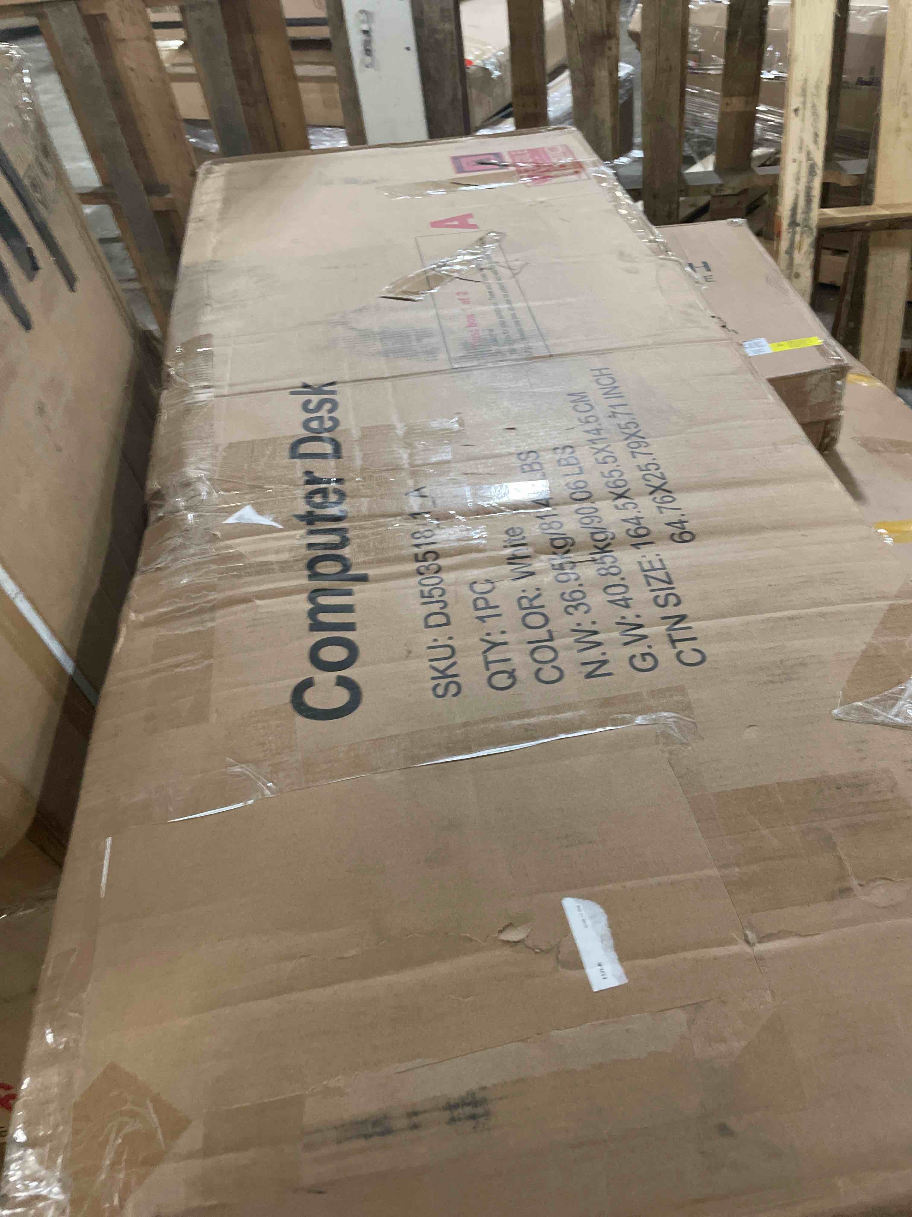 Condition photo showing Good Condition for (BOX 1/2)Suter L-Shaped Executive Desk with File Drawer and Power Outlet