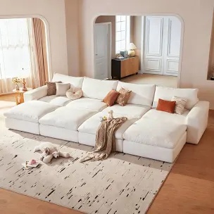 141.7" Oversized Cloud Couch, Modular (incomplete, missing pieces)