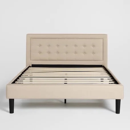 queen size bed frame upholstered panel bed ( no headboard )
