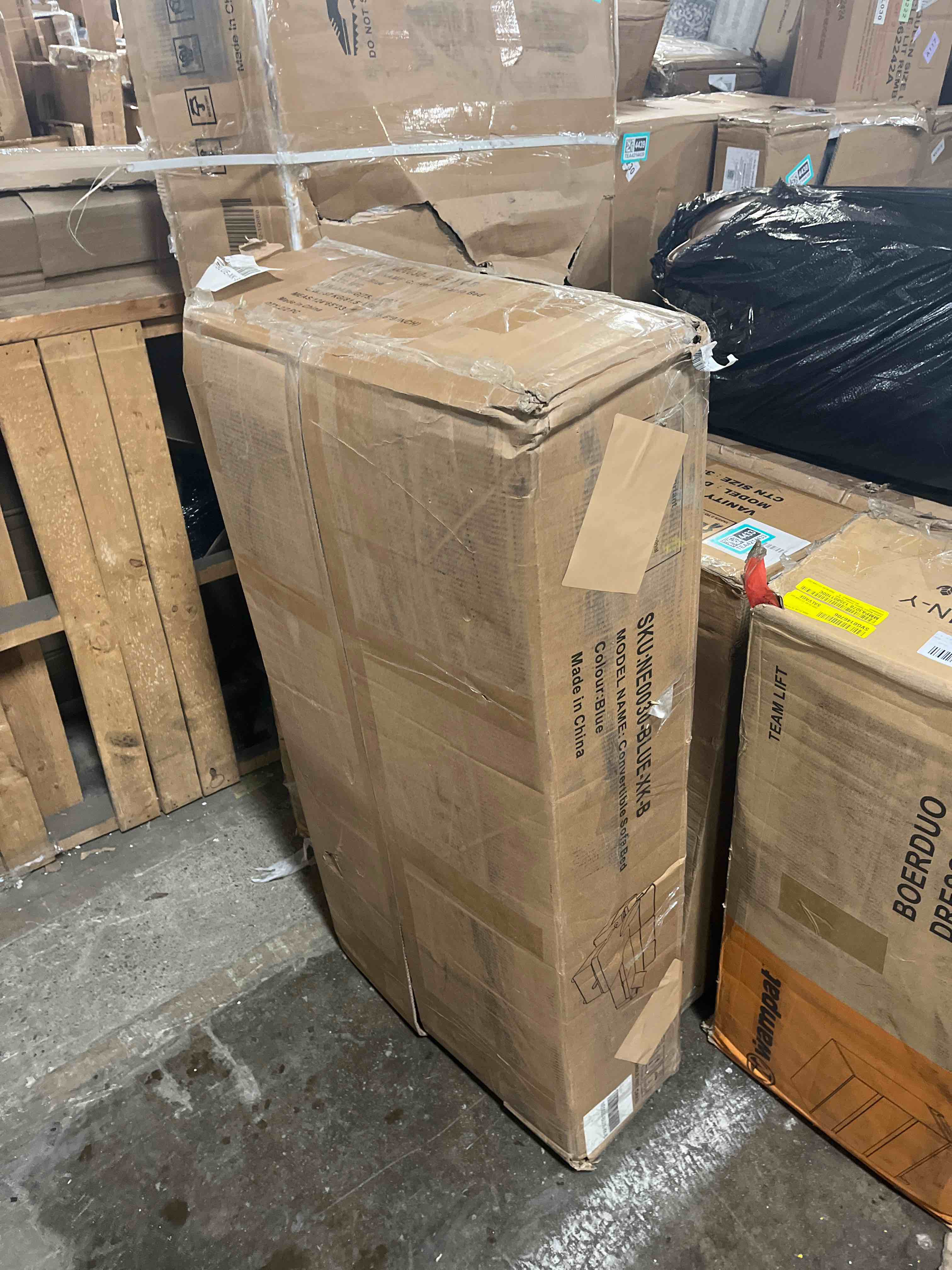 Condition photo showing As Is for U-Shaped Sectional Sofa Bed Pull Out Sleeper Couch With Storage C(incomplete)