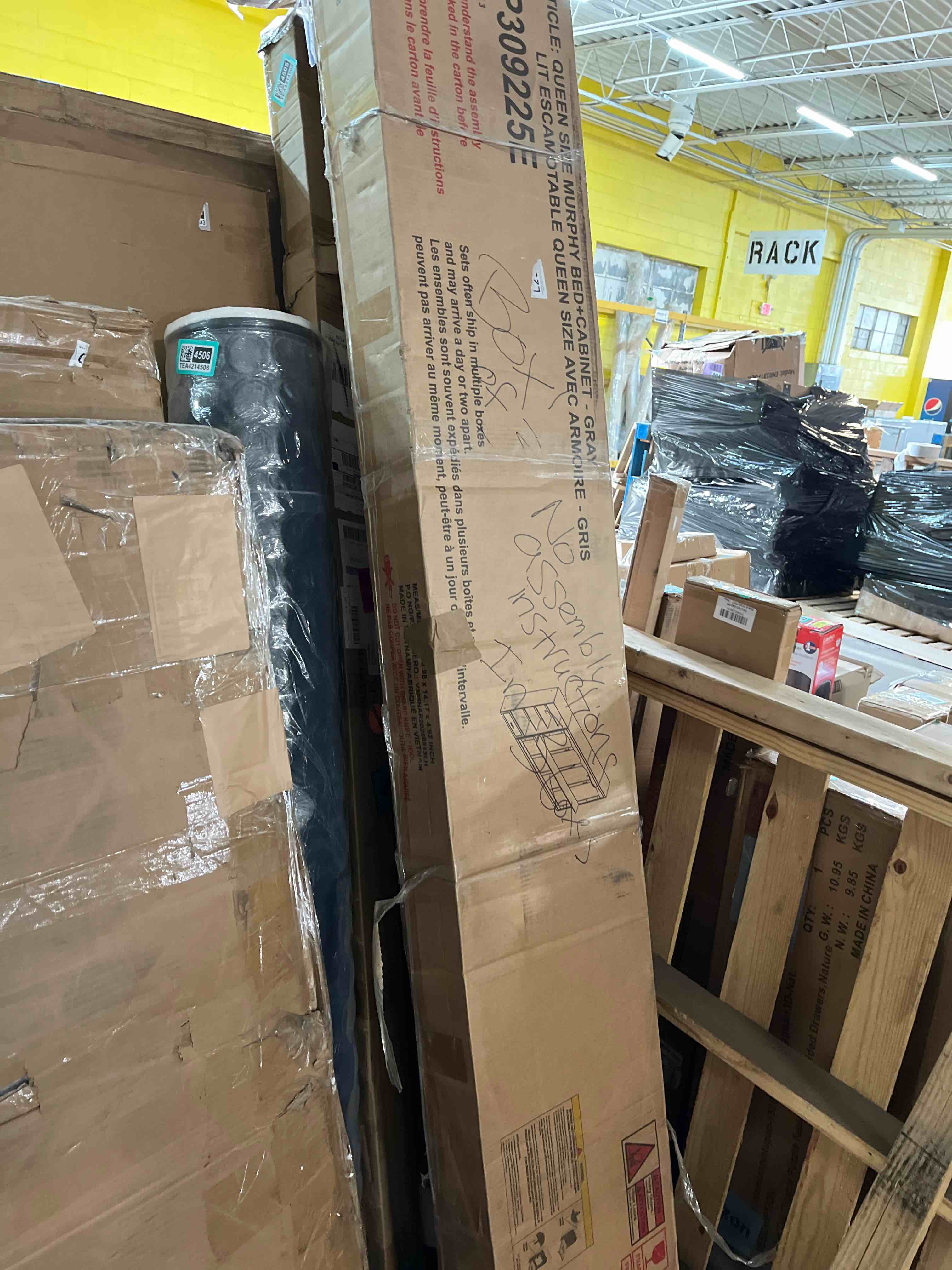 Condition photo showing As Is for Queen Size Murphy Bed with Convertible Shelf and Headboard(Box 3 of 3)