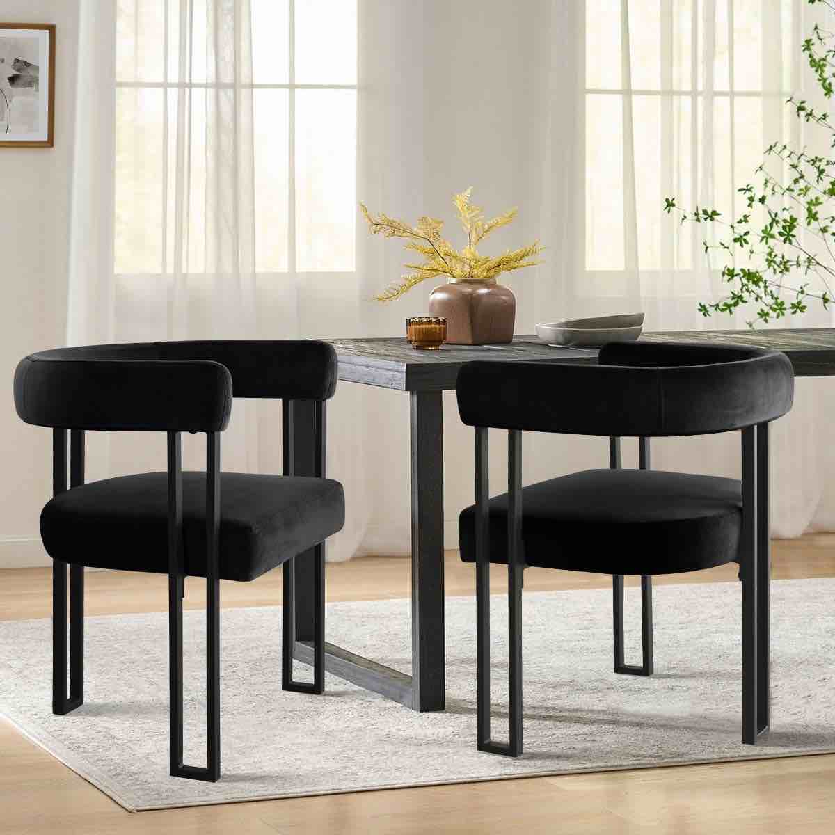 adelyn 18" seat height velvet upholstered kitchen dining armchair