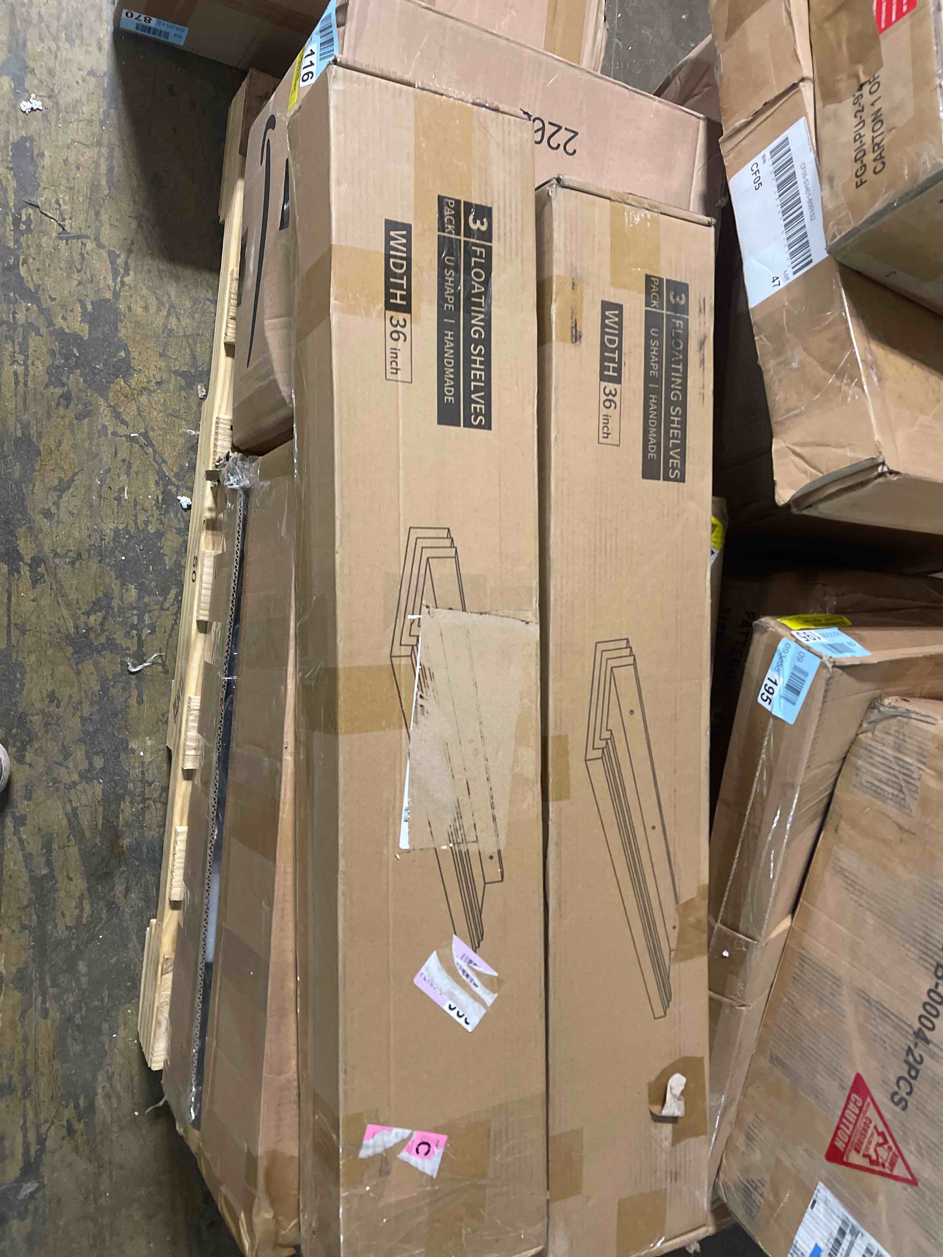 Condition photo showing New/Like New for MBYD 36 Inch Floating Shelves 3 Same Dimensions, Deep Walnut Picture Ledge Wooden Wall Shelf Nursery Bookshelf for Bedroom, Living Room, Office, Kitchen Set of 3 36 in Deep Walnut