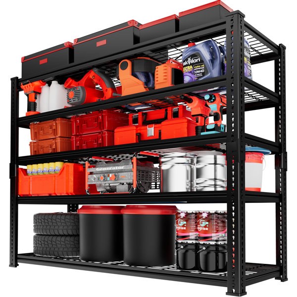 rikuto adjustable heavy duty metal shelving unit for garage, pantry