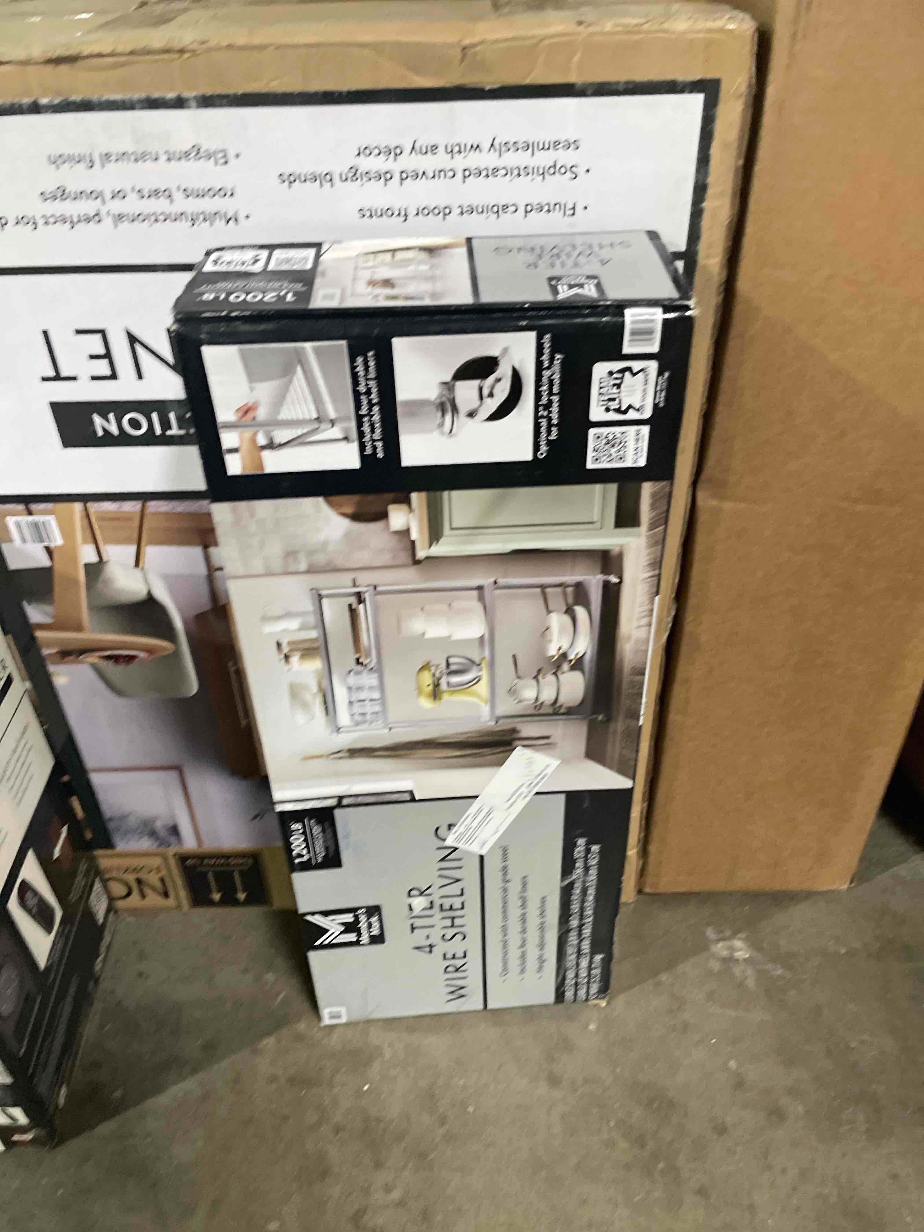 Condition photo showing New/Like New for Member’s Mark Home 4-Tier Steel Shelving with Shelf Liners, 36" W x 14" D x 56.5" H