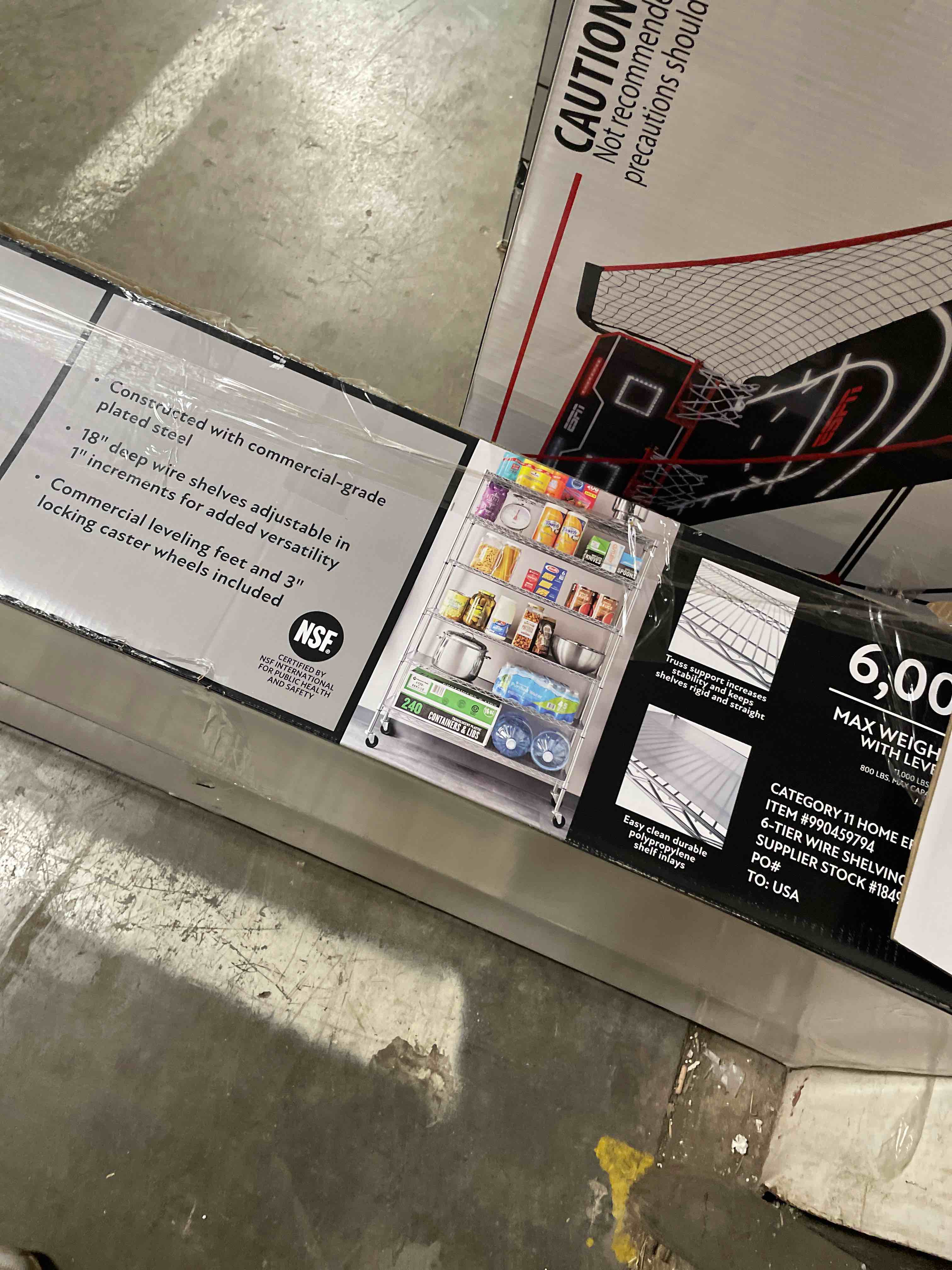 Condition photo showing Good Condition for Member's Mark 6-Tier NSF Heavy Duty Wire Shelving, 47.75" W x 18" D x 75.5"