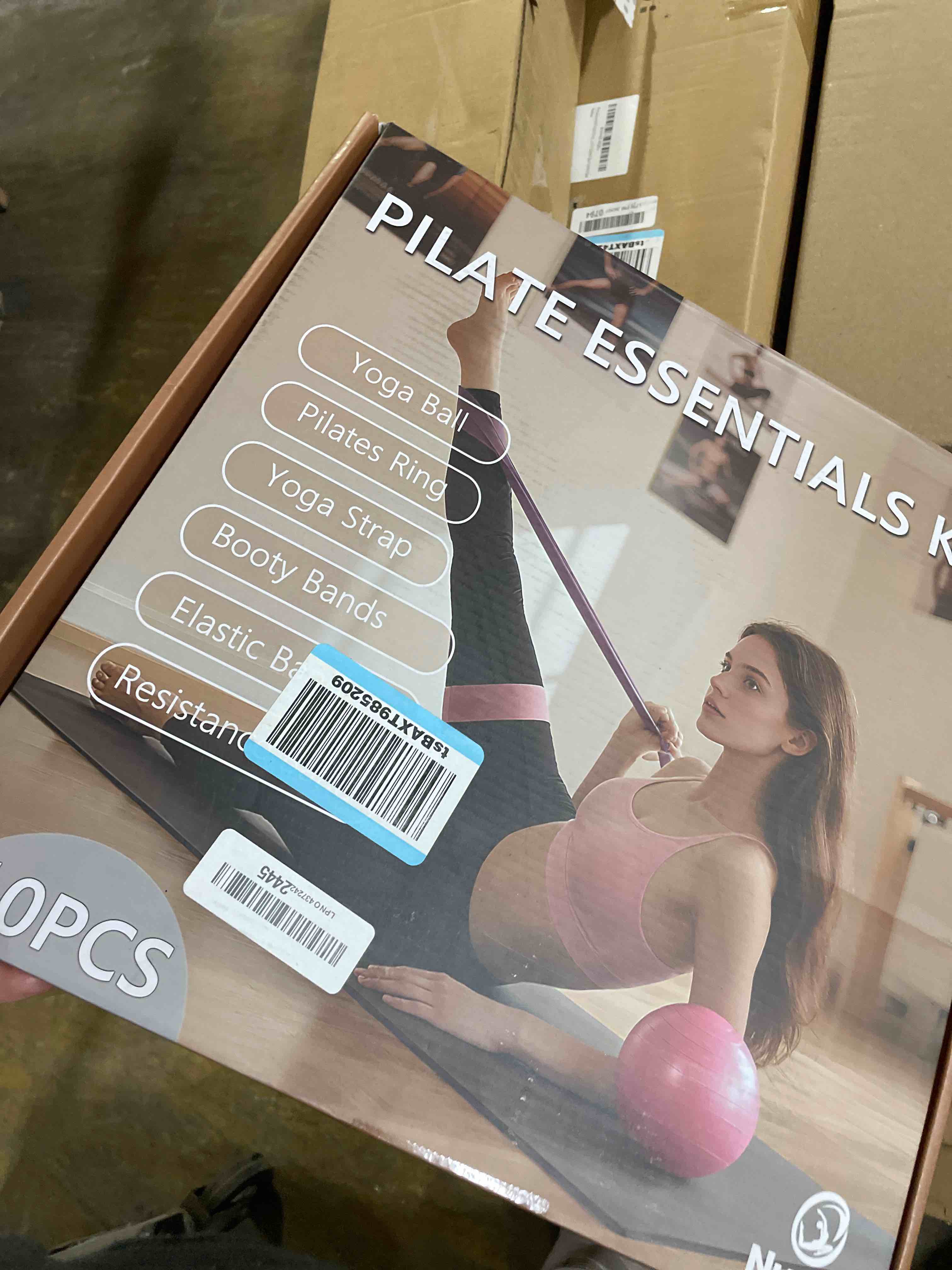 Condition photo showing New/Like New for Pilates Equipment 15" Pilates Ring Plus, Pilates Kit for Home Workouts, Pilates Essentials Kit for Women with Pilates Ring and Ball Set, Booty Bands, Figure 8 Resistance Band, Yoga Band Pink