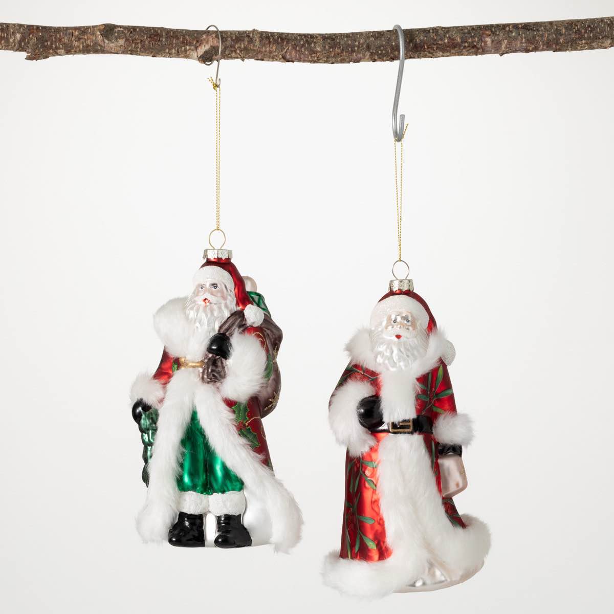 Glass Hanging Figurine Ornament Set Of 4