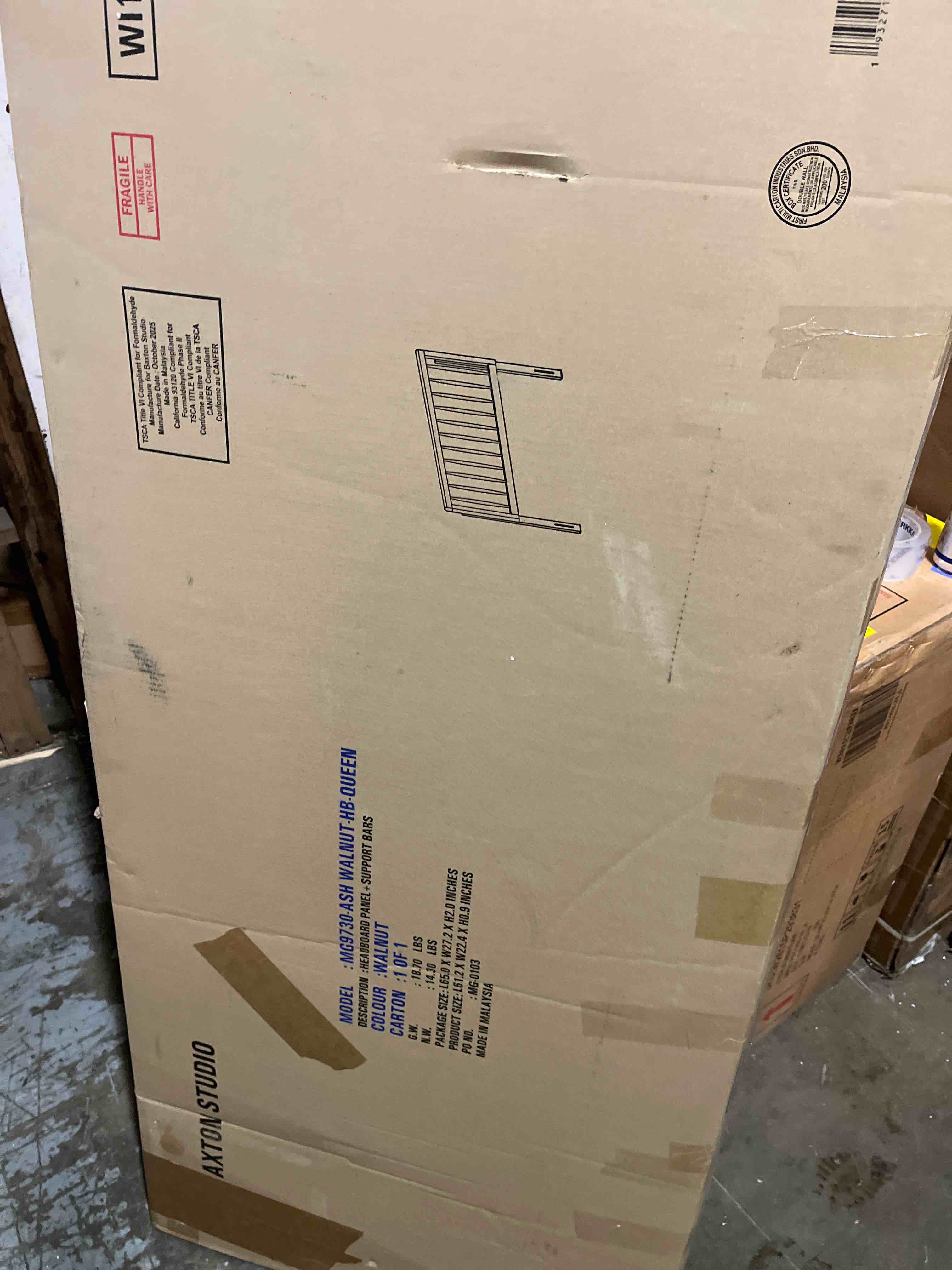 Condition photo showing New/Like New for Demartino Solid Wood Headboard Queen