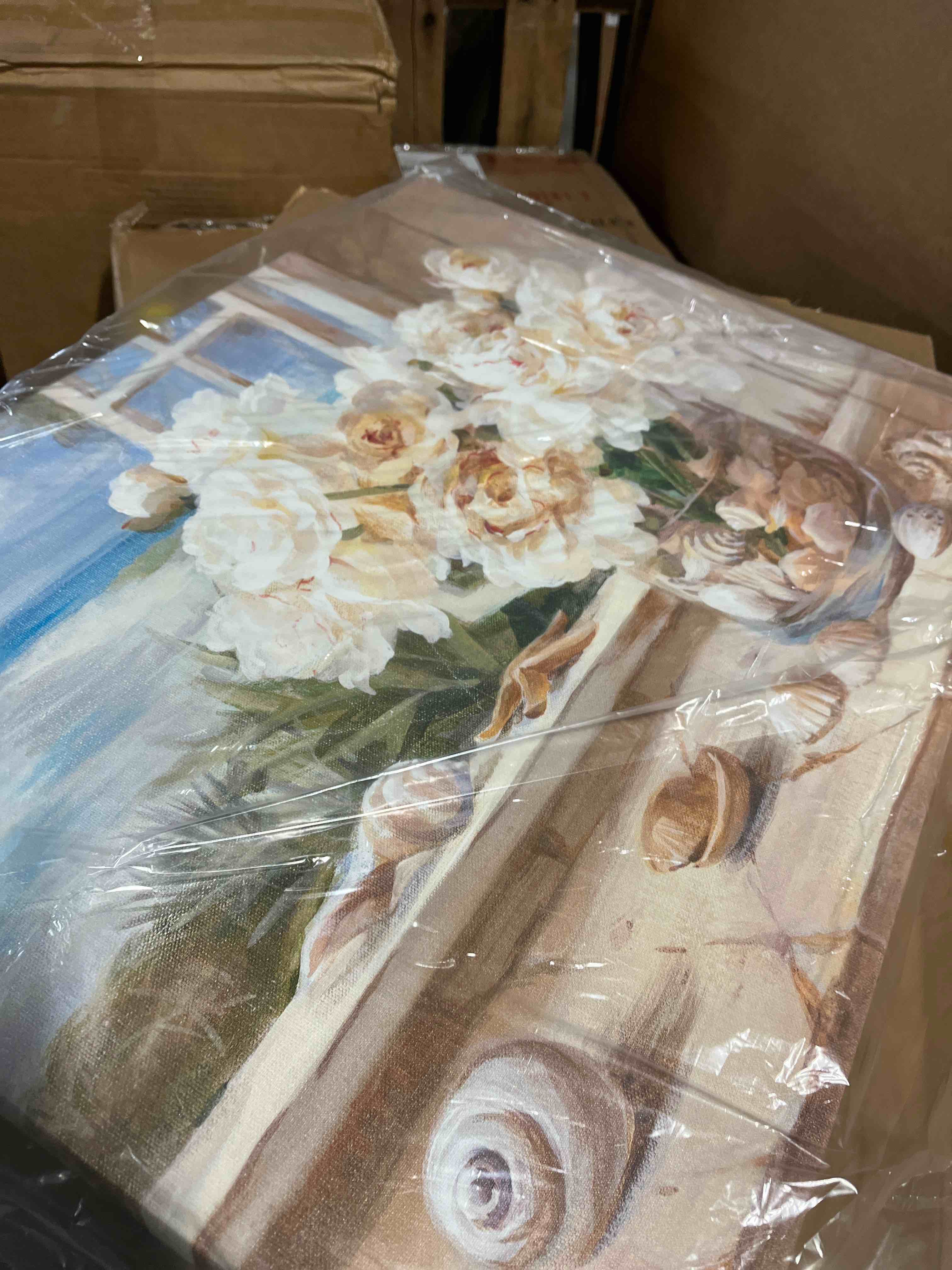 Condition photo showing New/Like New for Beach Pictures Wall Art Flower Canvas Paintings Coastal Scene Prints Modern Landscape Floral Framed Artwork for Bedroom Living Room Bathroom Office Wall Decor 36" x 24"