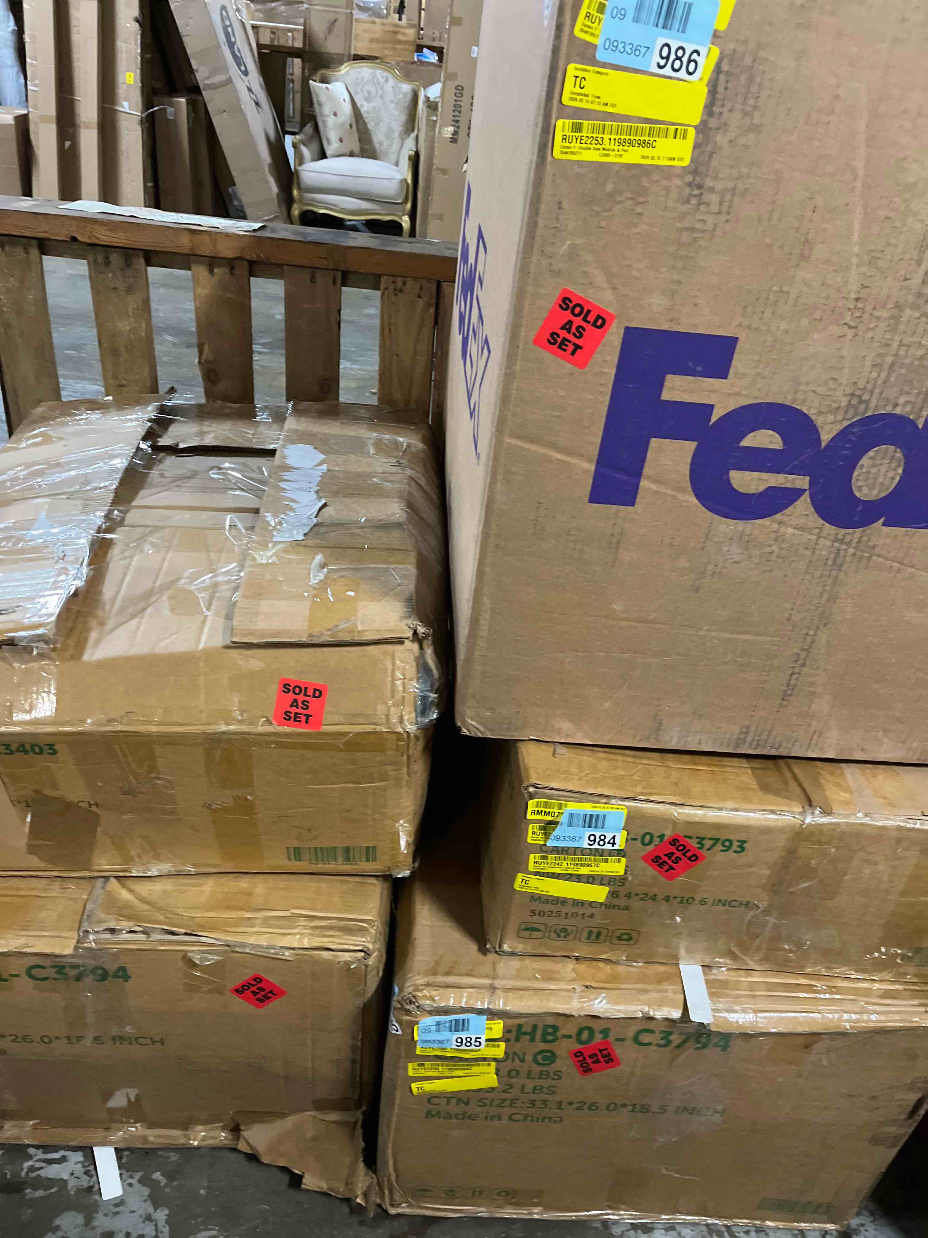 Condition photo showing As Is for HONBAY Modular Sectional Sleeper Sofa with Pull Out Bed, Corduroy Sectional Couch with Storage Seats Ottoman, U Shaped Sectional Couches for Living Room, Green(2 double seat modules 2 corner seats 1 single back frame and seat ONLY)