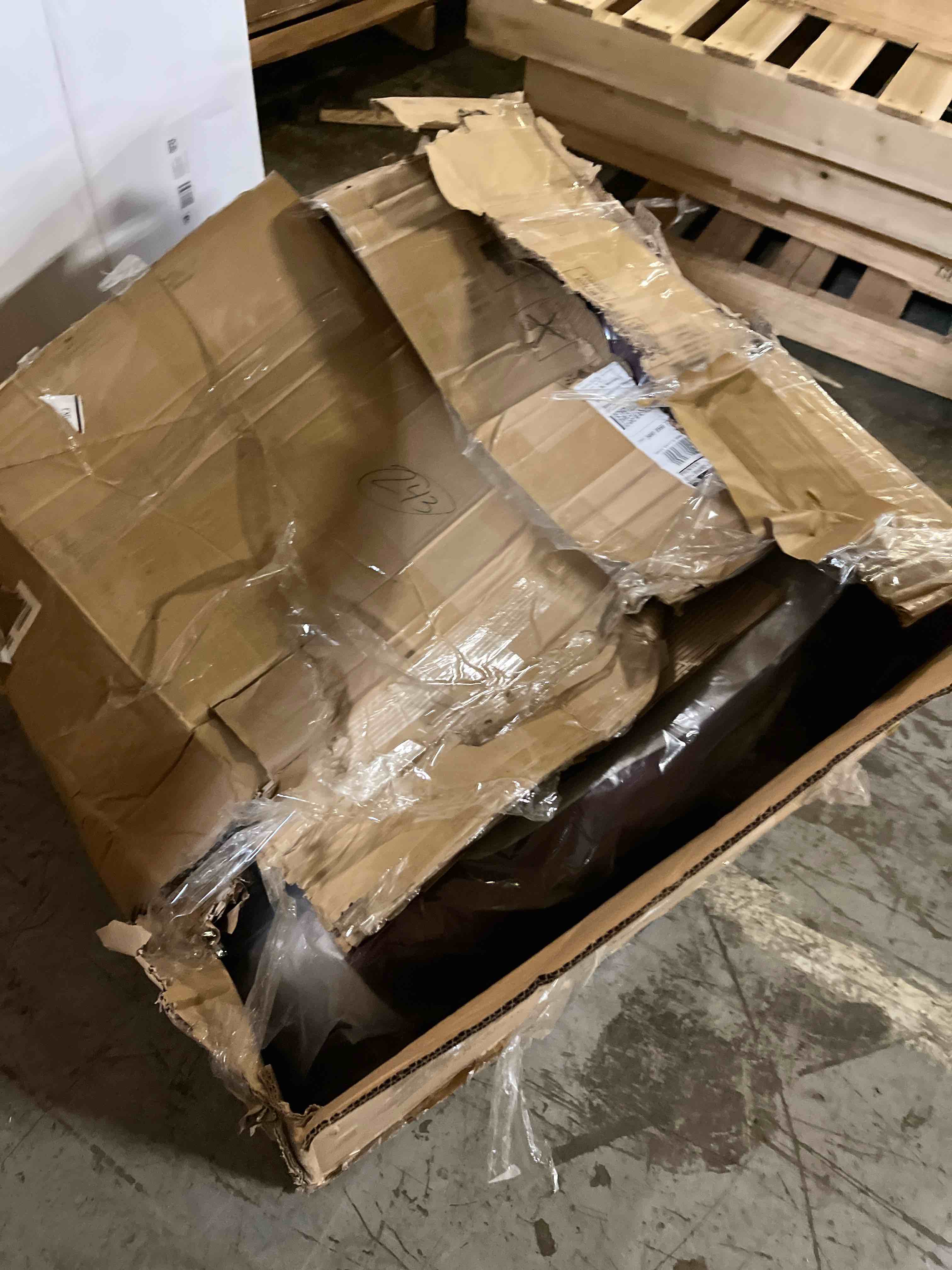 Condition photo showing As Is for Hendrix chair Burgandy single chair 