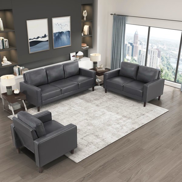 eric mid century 3-piece living room sectional (incomplete box 1)