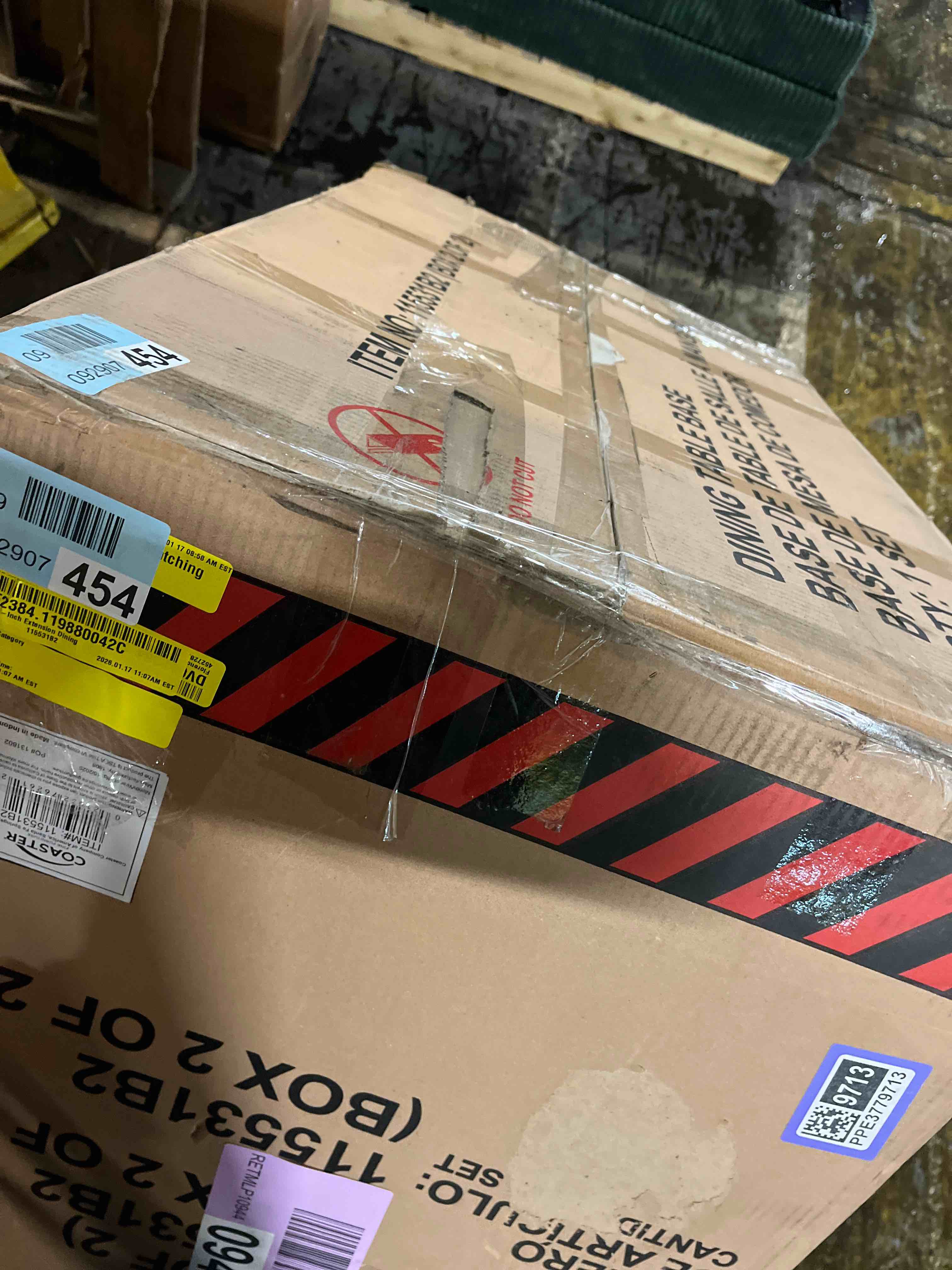 Condition photo showing As Is for Florence 126-Inch Extension Dining table (Box 2 of 2 only)