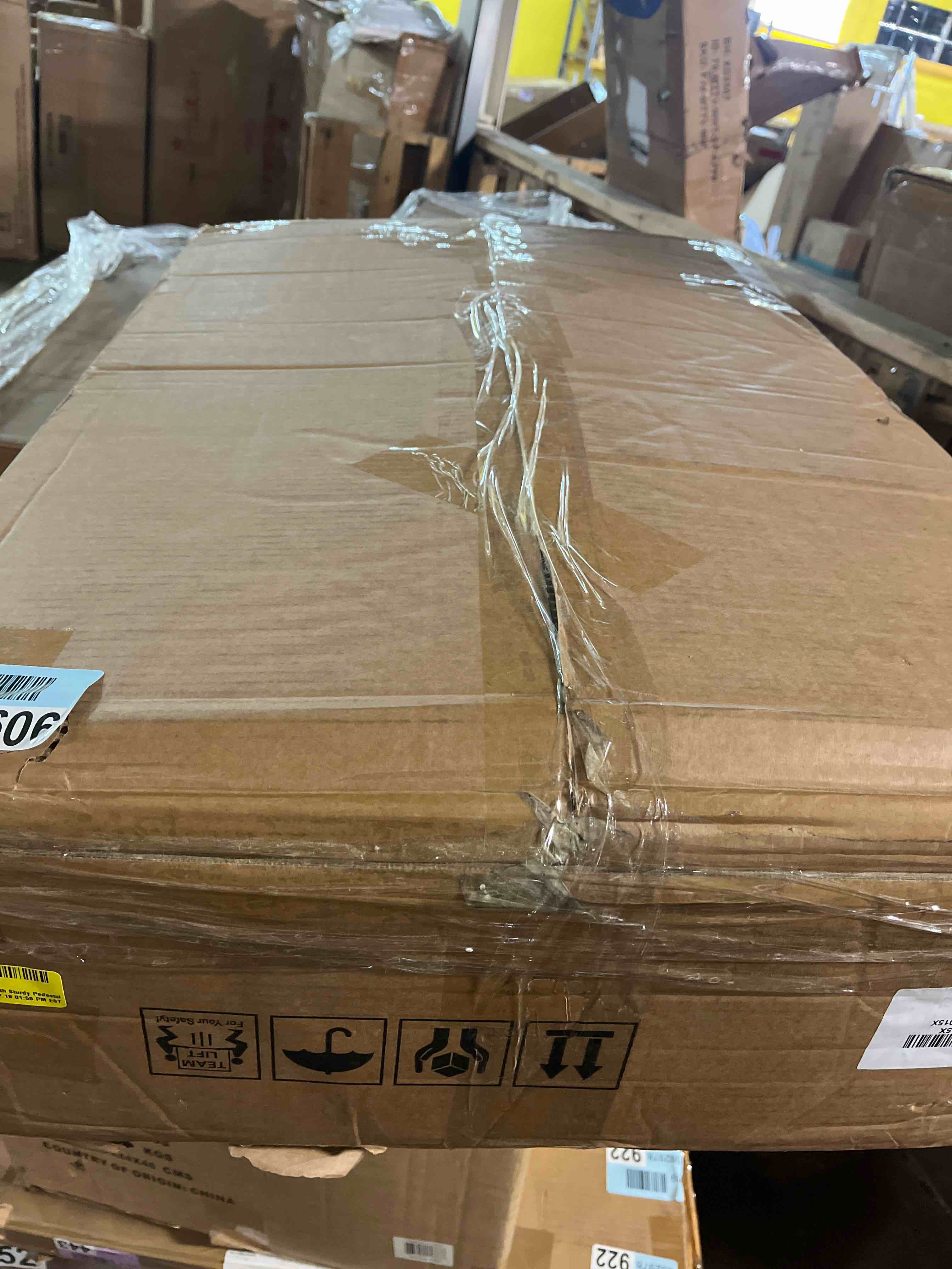 Condition photo showing As Is for 63" Executive Desk, Large Office Computer Desk with Sturdy Pedestal(Box 1 of 2)