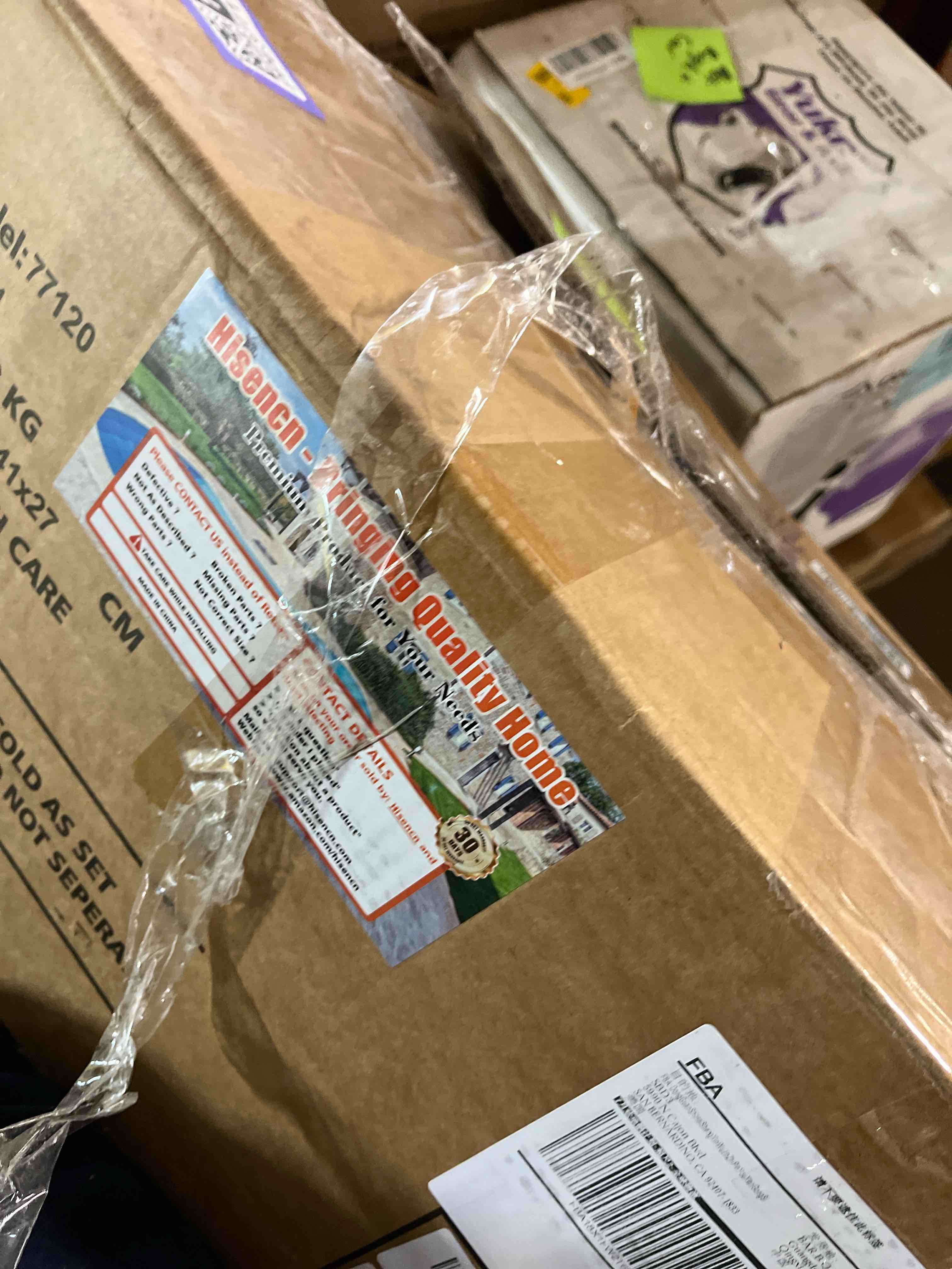 Condition photo showing As Is for Hisencn 7-Piece Enameled Cast Iron Cookware Set-Dutch Ovens, Skillet & Saucepan with Lids- Ceramic Coated, Heavy Duty, Gas/Induction Compatible, Oven Safe to 550°F, PFOA-Free, Navy(CHIPED ON THE BOTTOM)