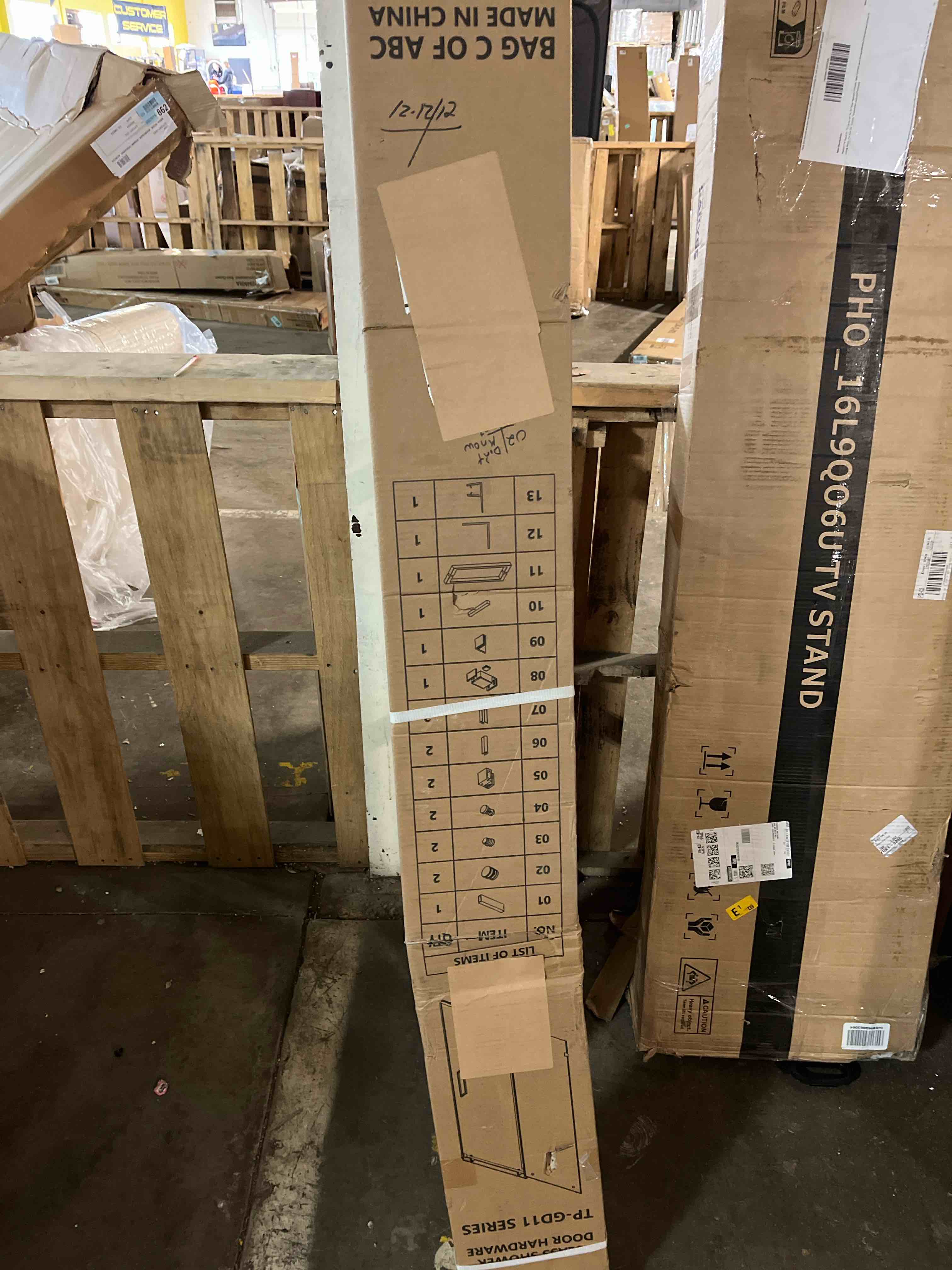Condition photo showing As Is for Shower Door Hardware Kit for Frameless Inline Hinged Doors, Includes Hinges, Square Pull Handles and Clamps, for 5/16"–3/8" Glass, Suitable for Bathtub or Standing Shower Setup, Matte Black