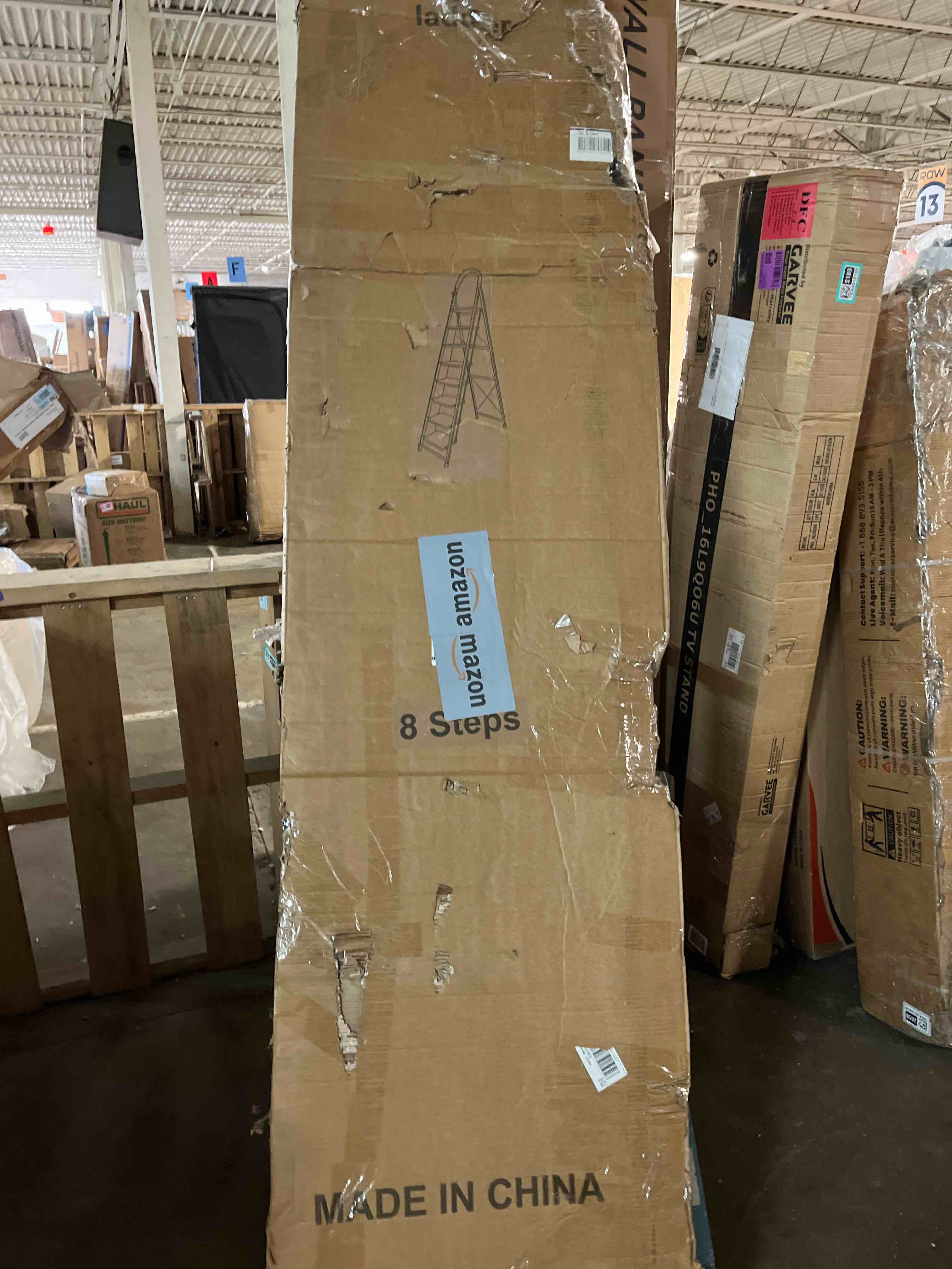 Condition photo showing New/Like New for 8 Step Ladder with Tray Suport 330lbs Capacity Folding Step Stool with Anti-Slip Wide Pedal Anti-Slip Feet,Sturdy Steel Construction,Steel Ladder for Adult Painting,Garden,Office,Garage+1