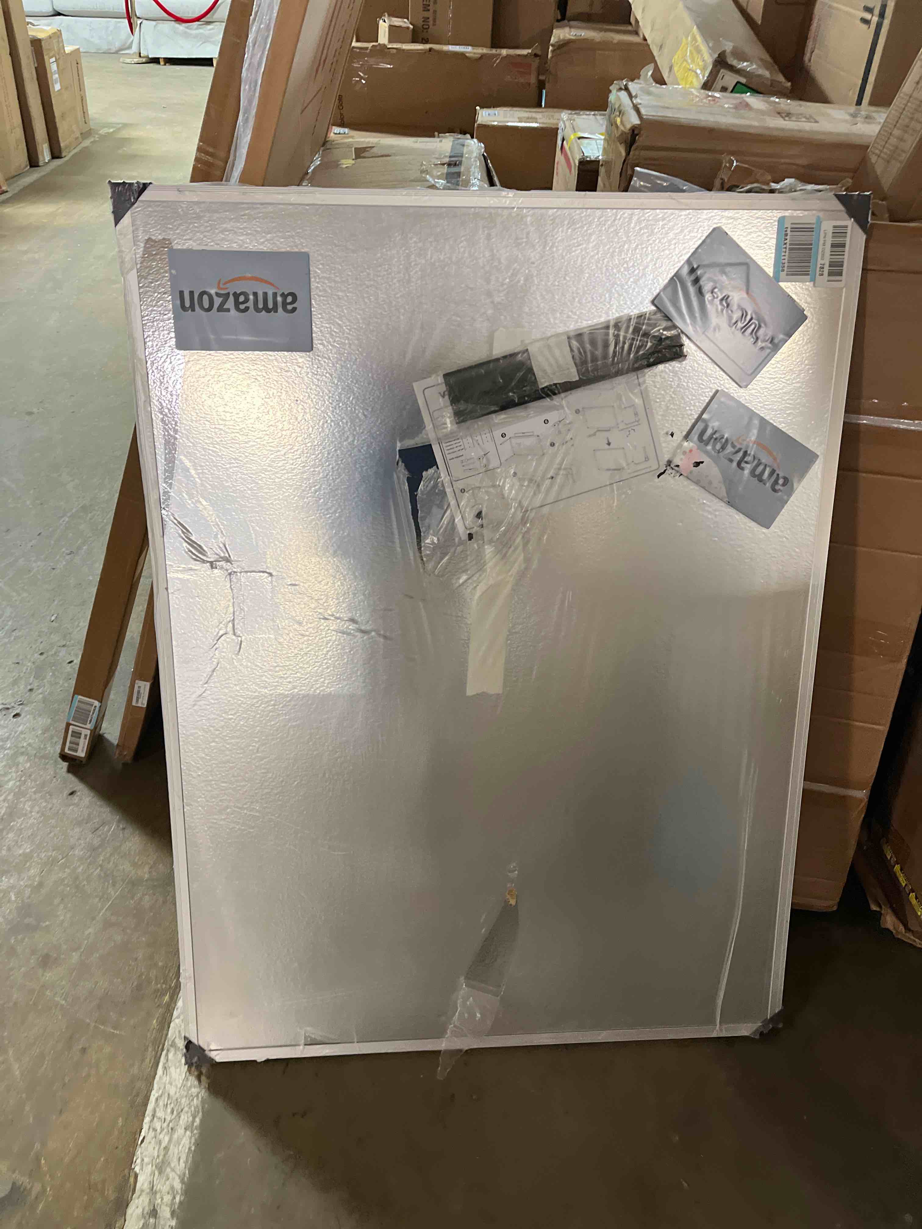 Condition photo showing As Is for Amazon Basics Magnetic Whiteboard/Dry Erase Board, 36 x 48-inch, Aluminum Frame, Silver/White Silver/White 36 x 48-inch