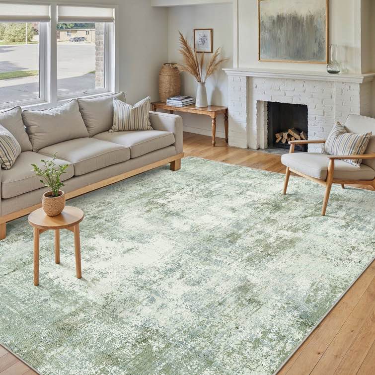 elroy modern abstract machine washable area rug with none slip 