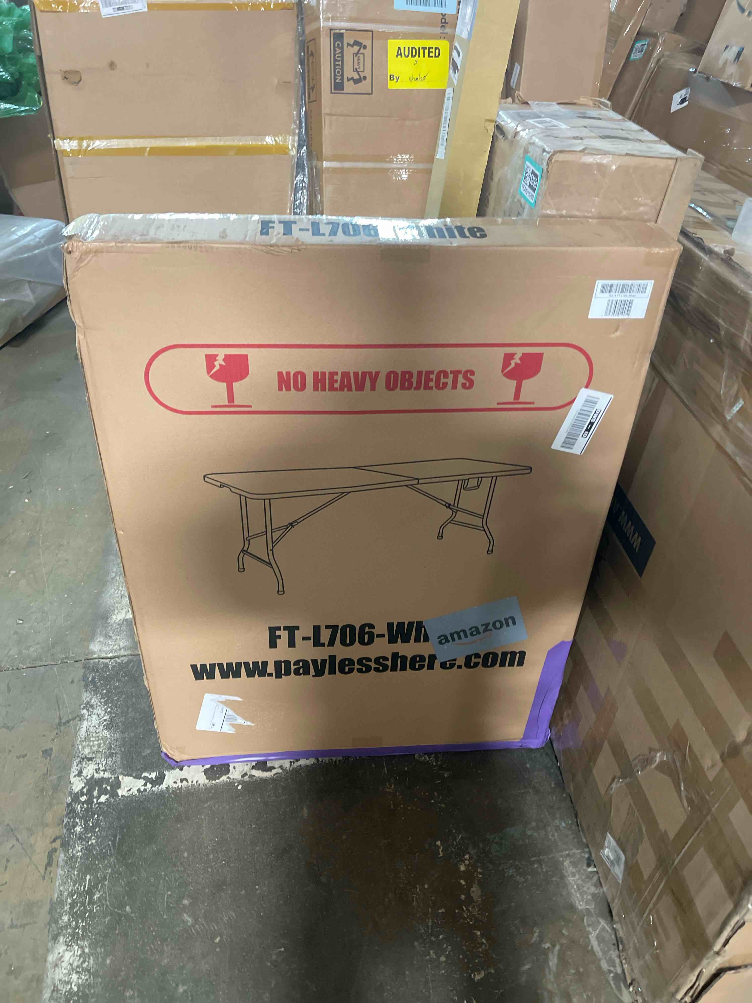 Condition photo showing New/Like New for 6 Feet Foldable Table with Built in Handle & Steel Legs | 6FT Heavy Duty Folding Portable | Perfect for Party, Dining, Wedding, Events, Picnic Indoor, Outdoor, Camping, Utility, Folding - 6 Foot