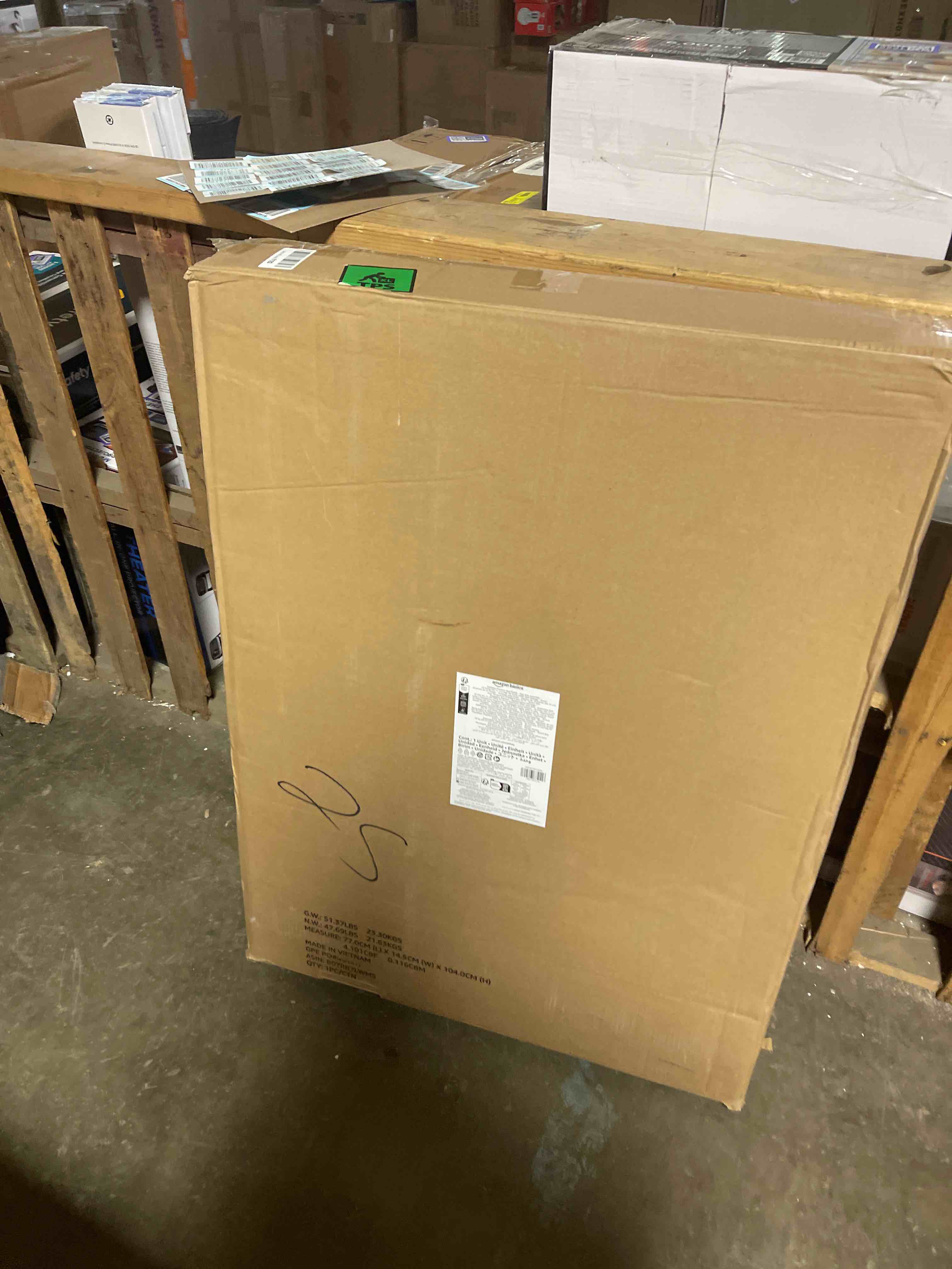 Condition photo showing New/Like New for Amazon Basics Bed Frame with Storage, Foldable Metal Platform, Sturdy Steel, No Box Spring Needed, 18 Inches High, Tool-Free Setup, Queen Size, Black Queen 18 Inch ( Foldable)