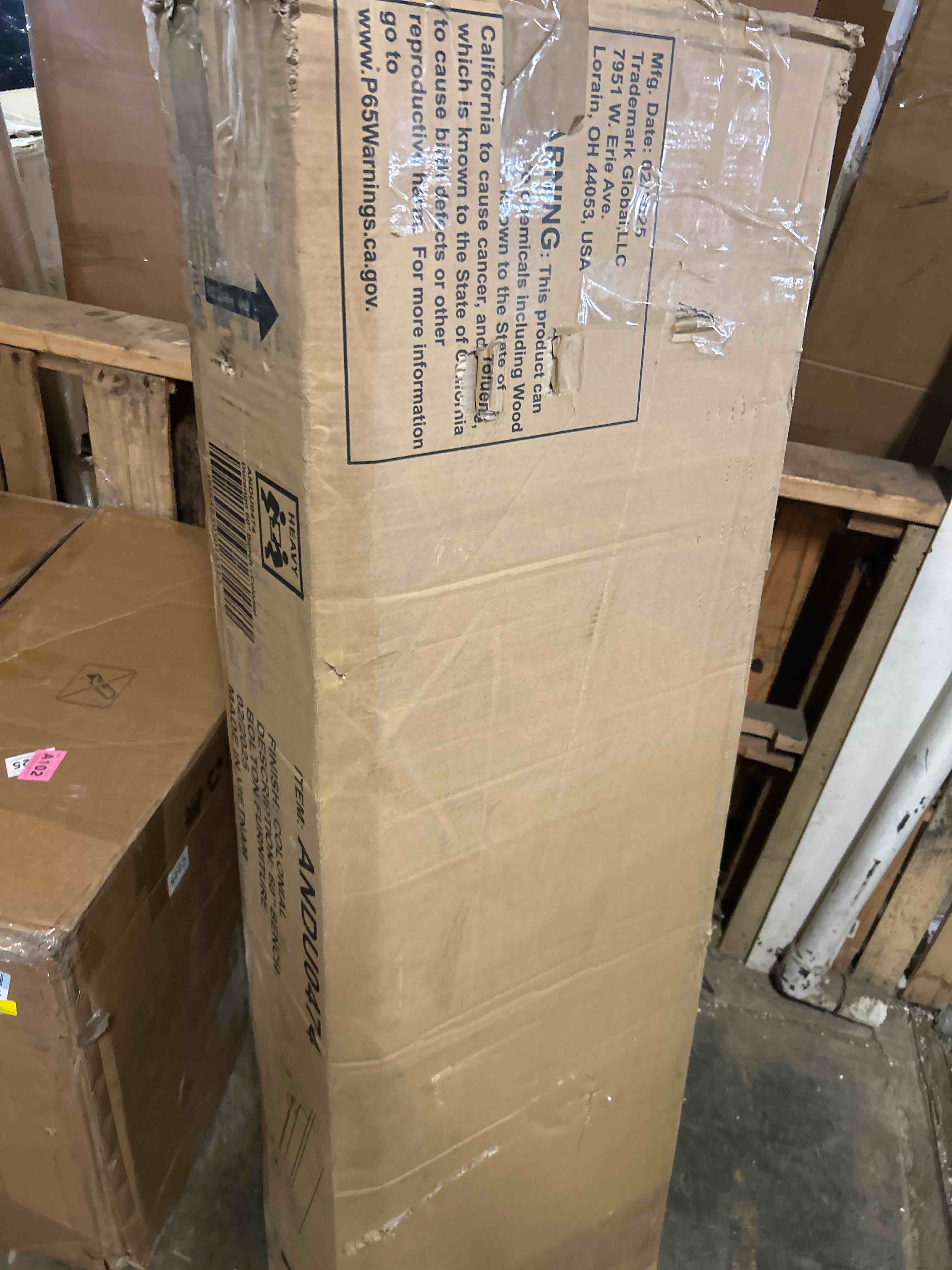 Condition photo showing New/Like New for Alaterre Furniture Durango 60-Inch Wood Entryway or Dining Bench - 450lb Weight Capacity, Industrial Accent Furniture, Storage and Shelf Organizer for Home Foyer, Entryway, and Hallway Accent Decor