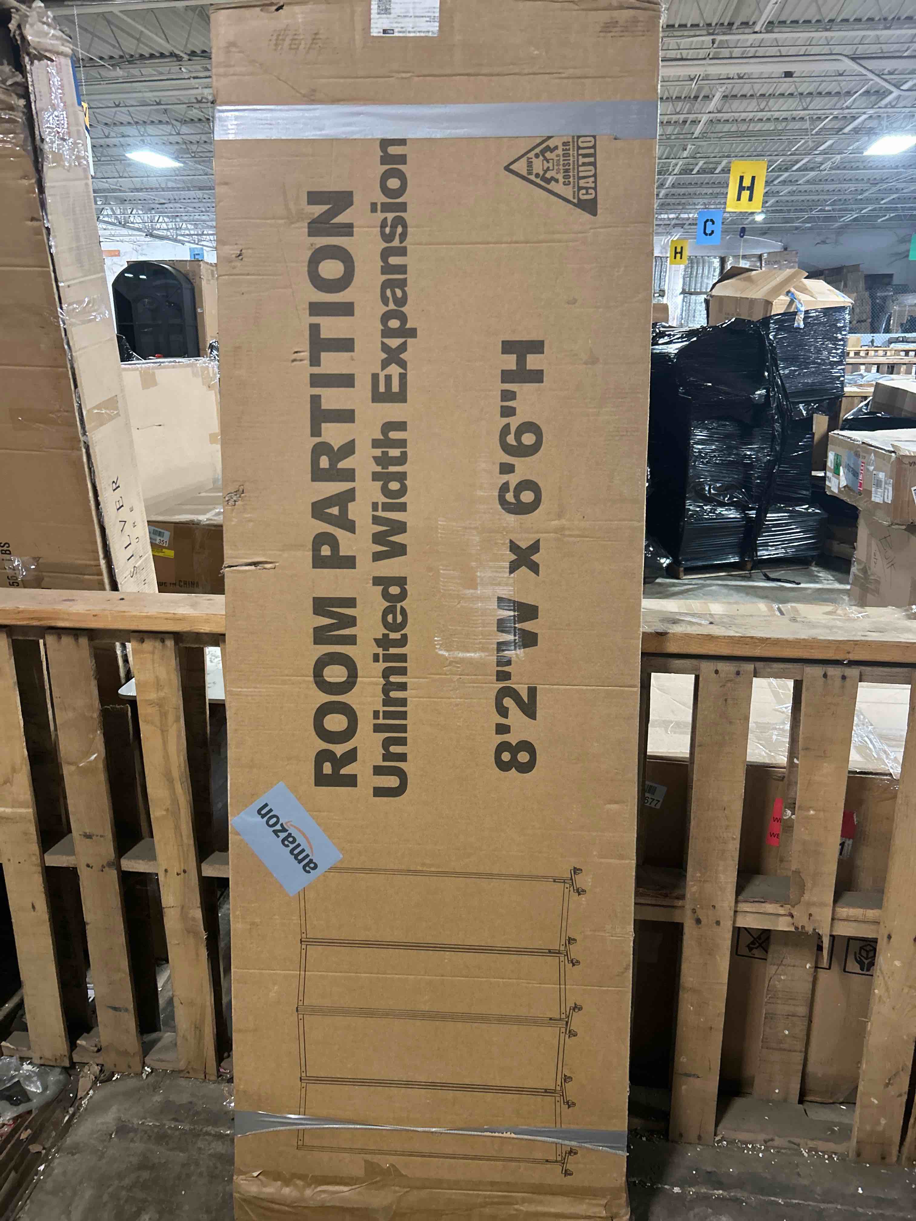 Condition photo showing New/Like New for Upgrade Version Room Partition and Divider, Freestanding Rolling Dividers with Wheels,Office Privacy Screen Divider Wall,Classroom Felt Dividers,8'2"L* 6'7"H,4 Panel?Blue